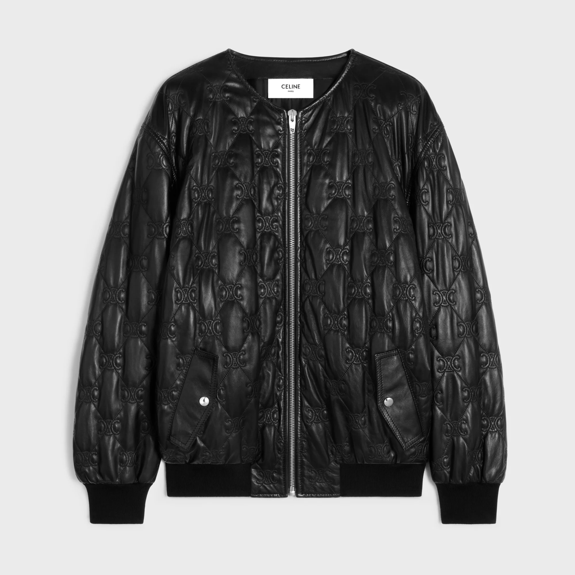 Bomber Oversize Triomphe Soft Lambskin - Black