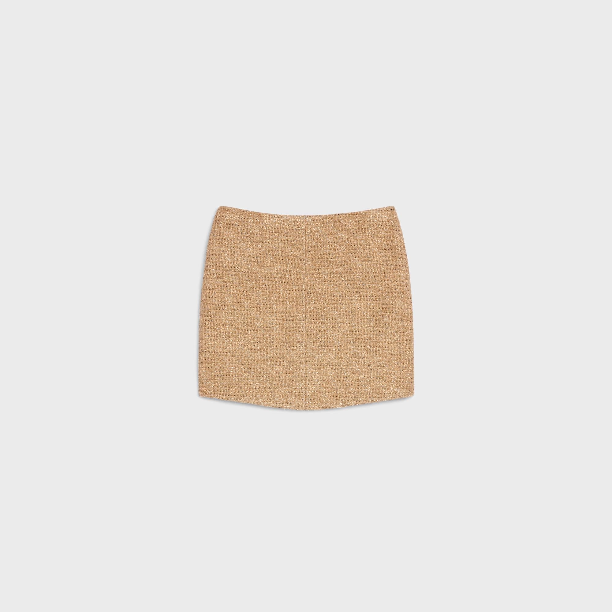 Skirt Courte Tweed Lurex Jupe - Or/Noir