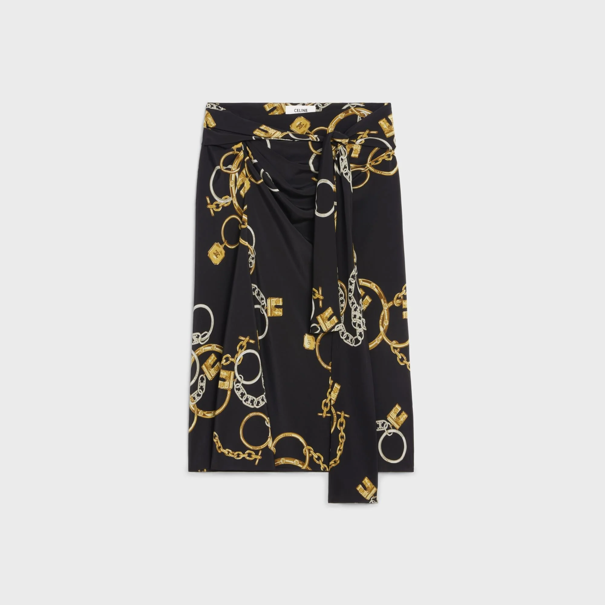 Skirt Foulard Crêpe De Chine Jupe - Noir/Anthracite