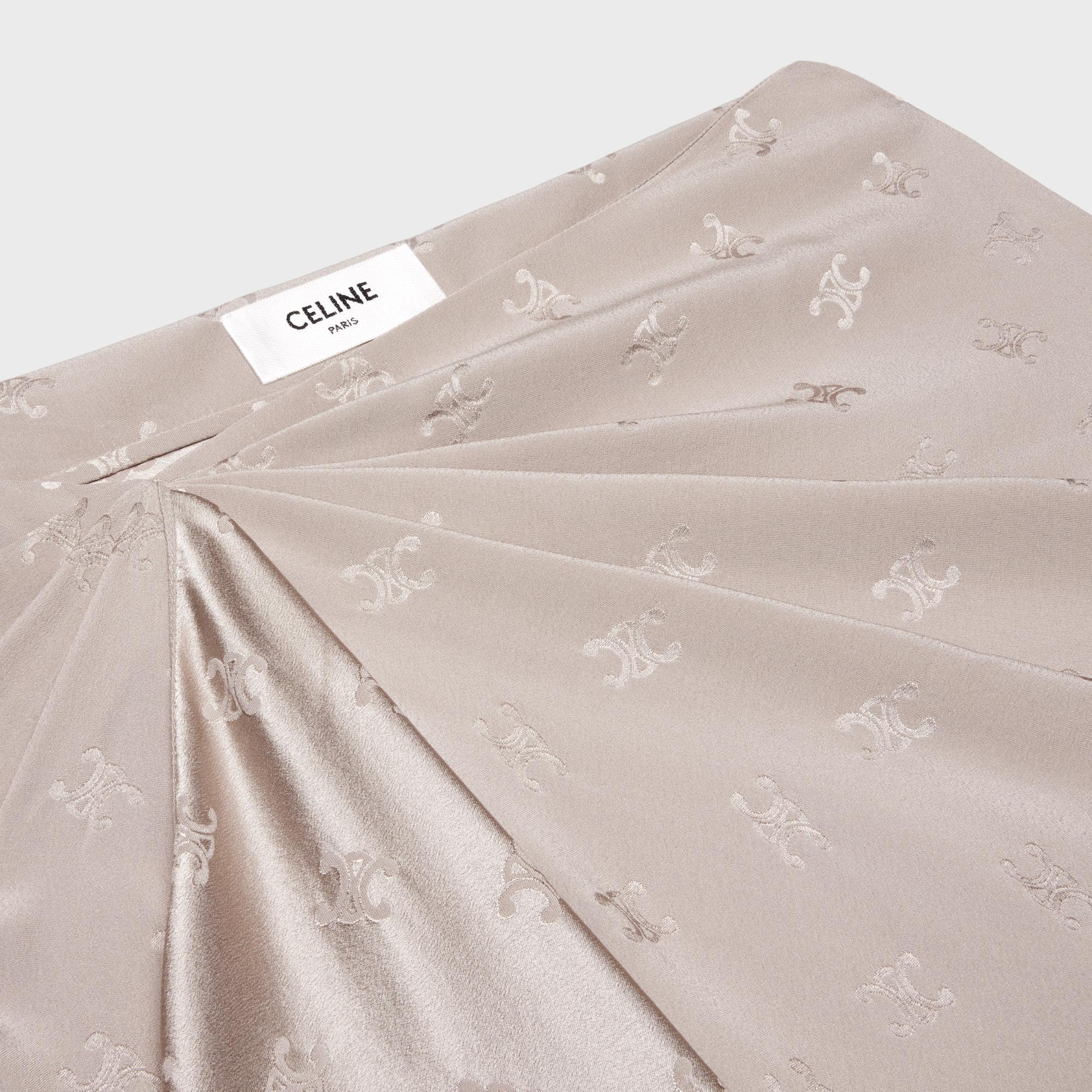 Skirt Drapée Soie Mat Brillant Jupe - Galet - Image 3