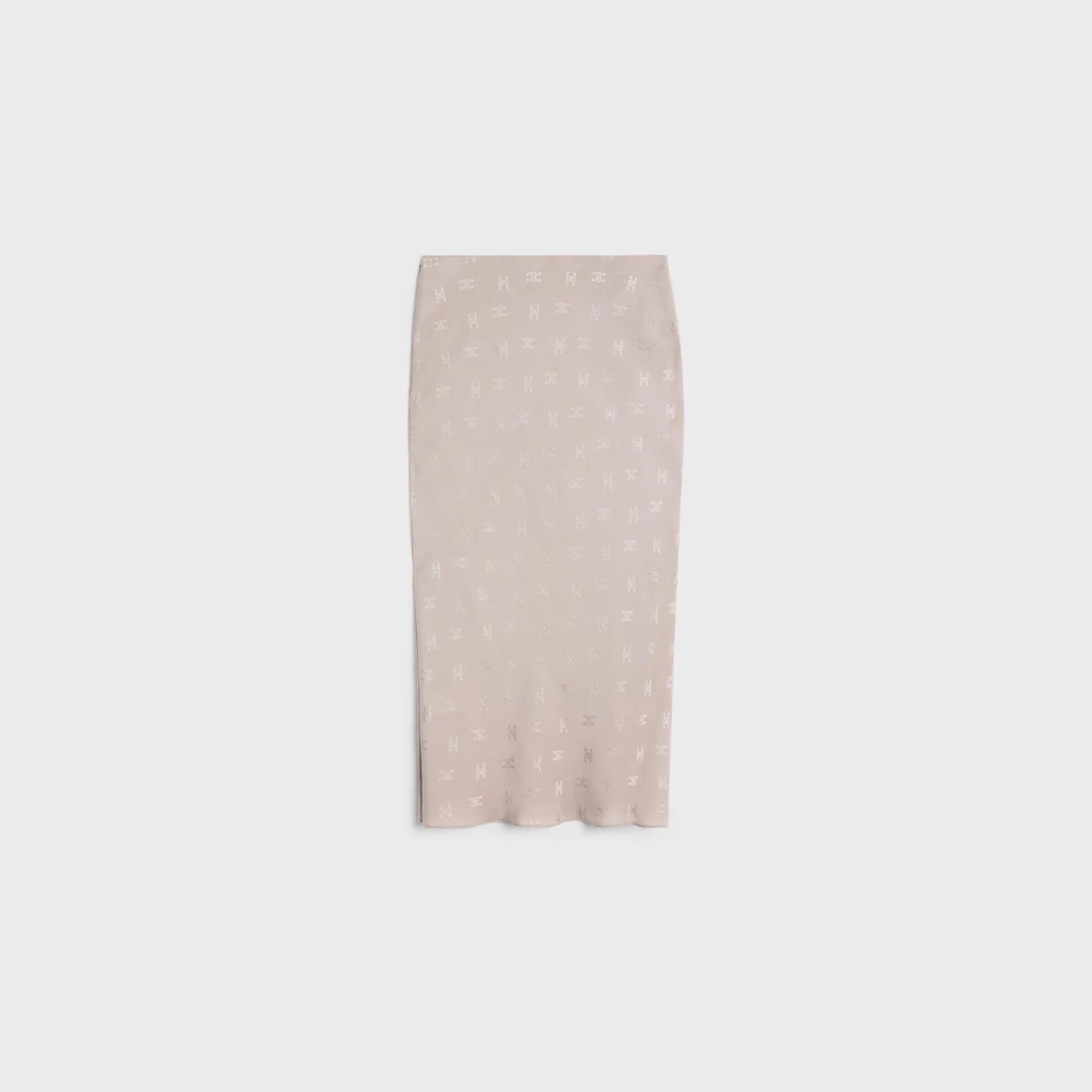 Skirt Drapée Soie Mat Brillant Jupe - Galet - Image 2