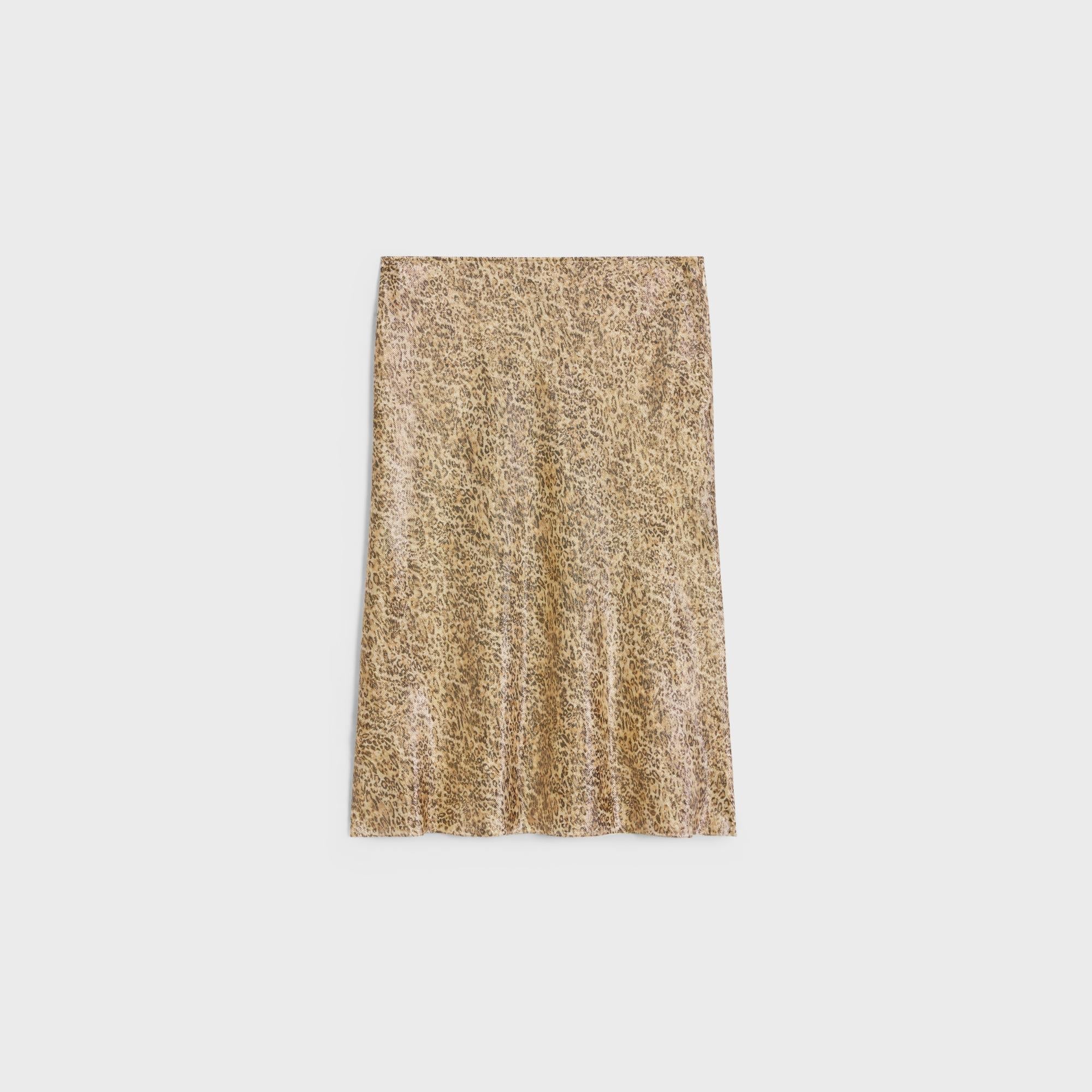 Jupe Entravee Georgette Lame Petit Leopard - Léopard/Argent