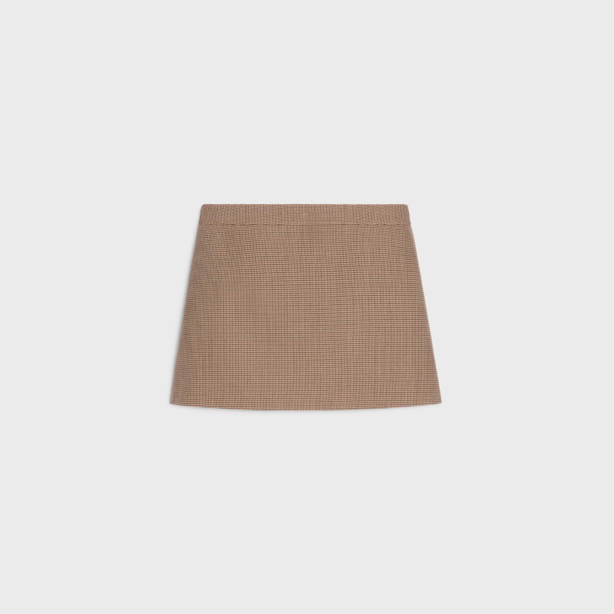 Jupe Trapèze Chelsea Laine Pied De Poule - Bordeaux / Beige / Black - Image 2