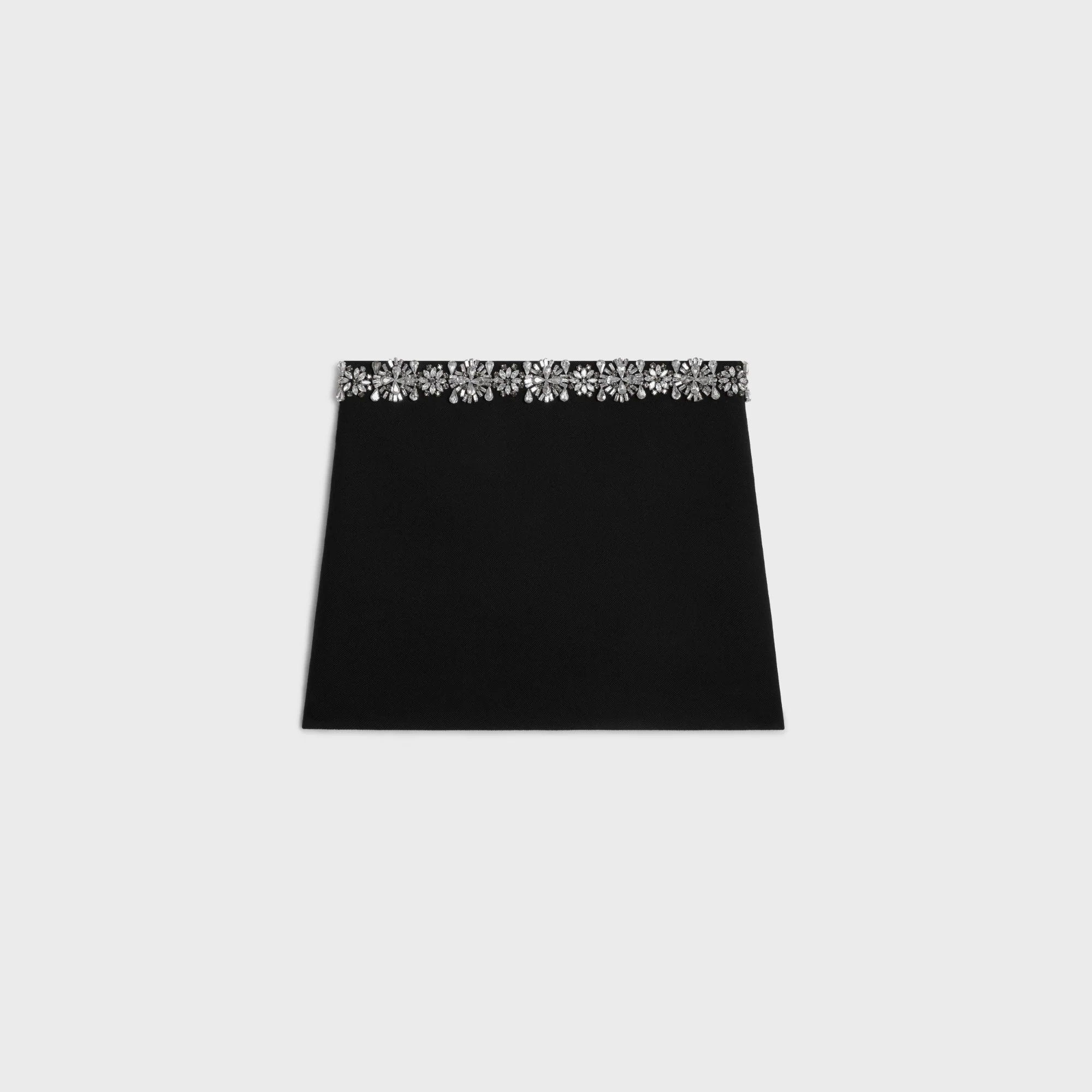 Mini Jupe Details Bijoux Diagonal Wool - Black - Image 2
