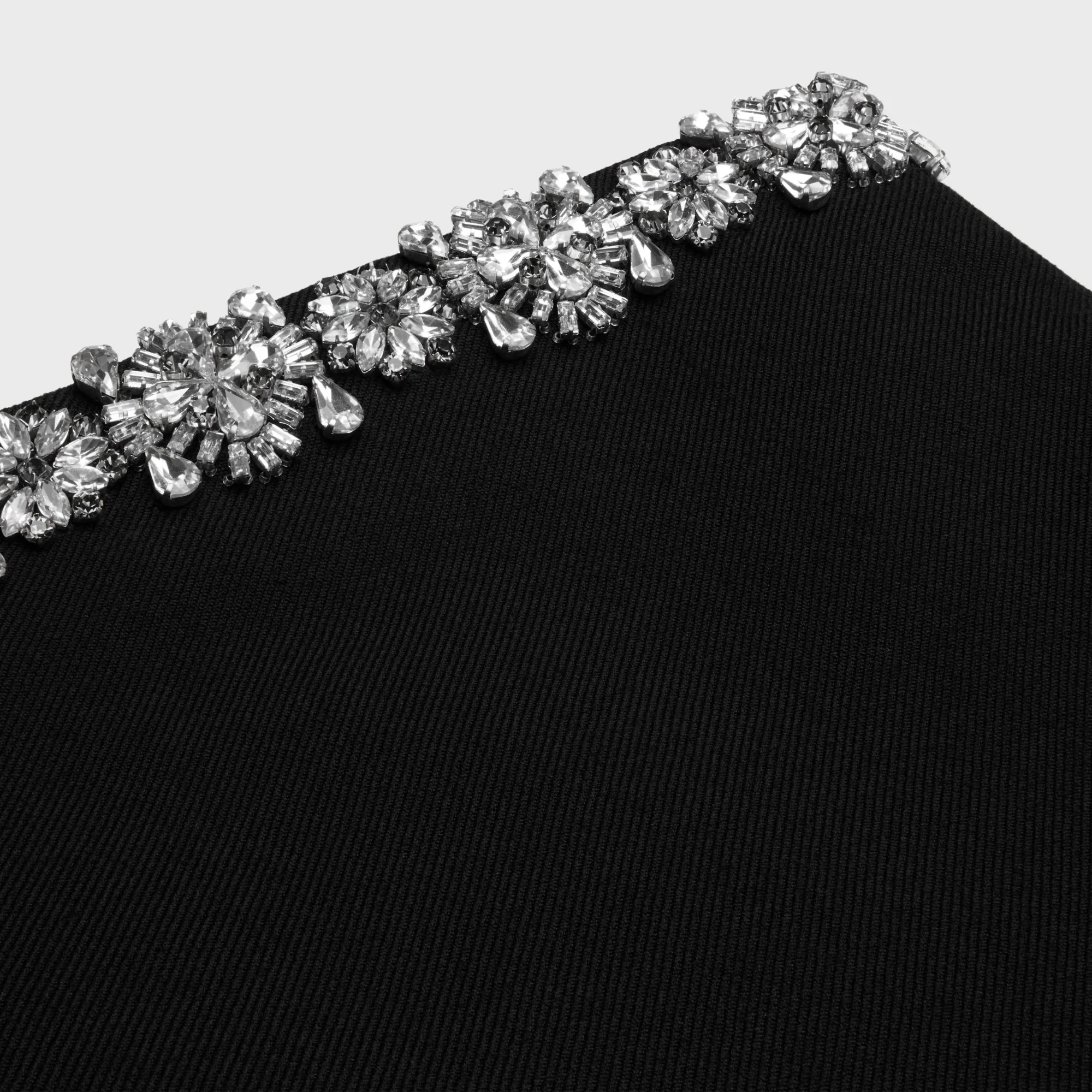 Mini Jupe Details Bijoux Diagonal Wool - Black - Image 3