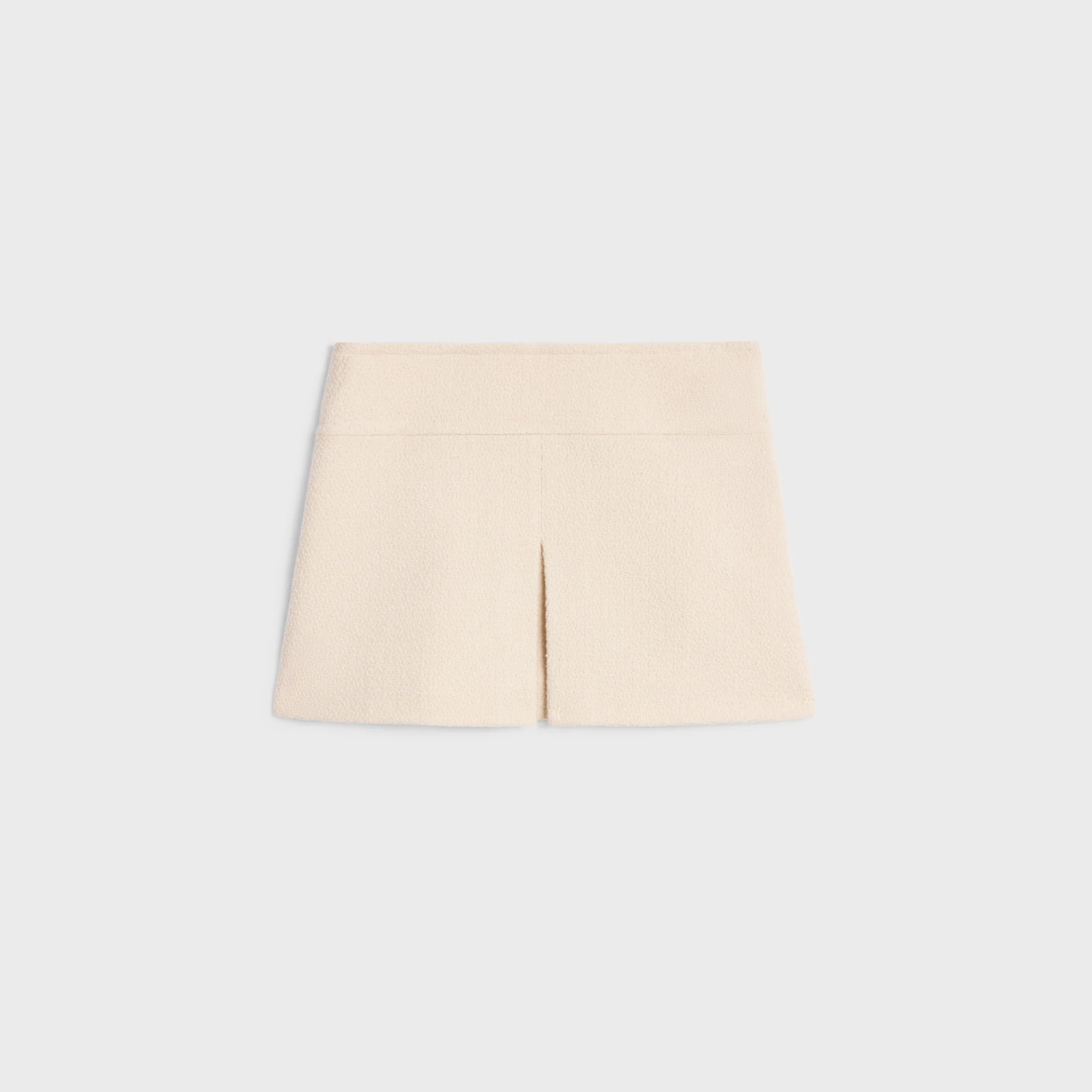 Mini Skirt Trapeze Taille Basse Cashmere Natte Jupe - Cream
