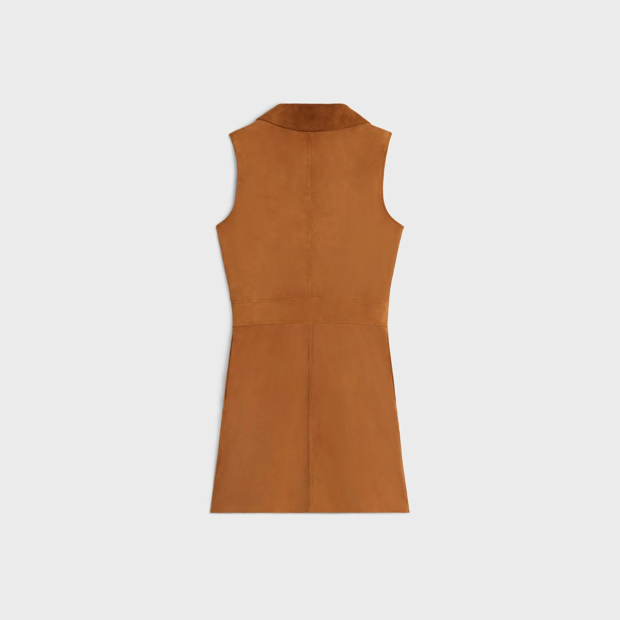 Dress Cintree Retro Suede Robe - Camel - Image 2