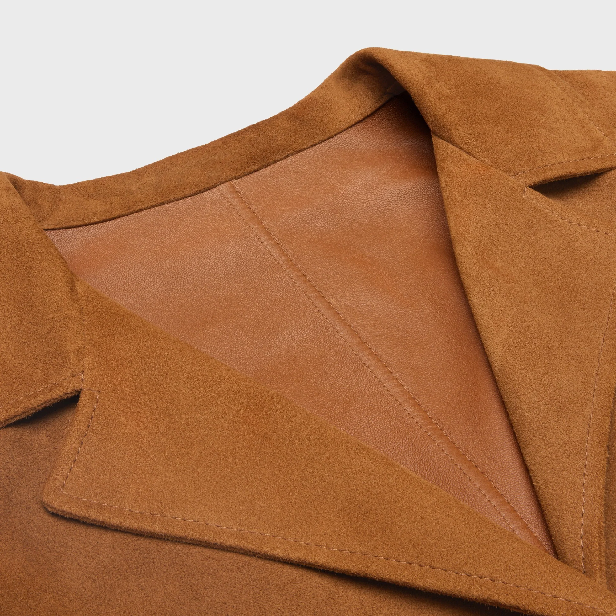 Dress Cintree Retro Suede Robe - Camel - Image 3