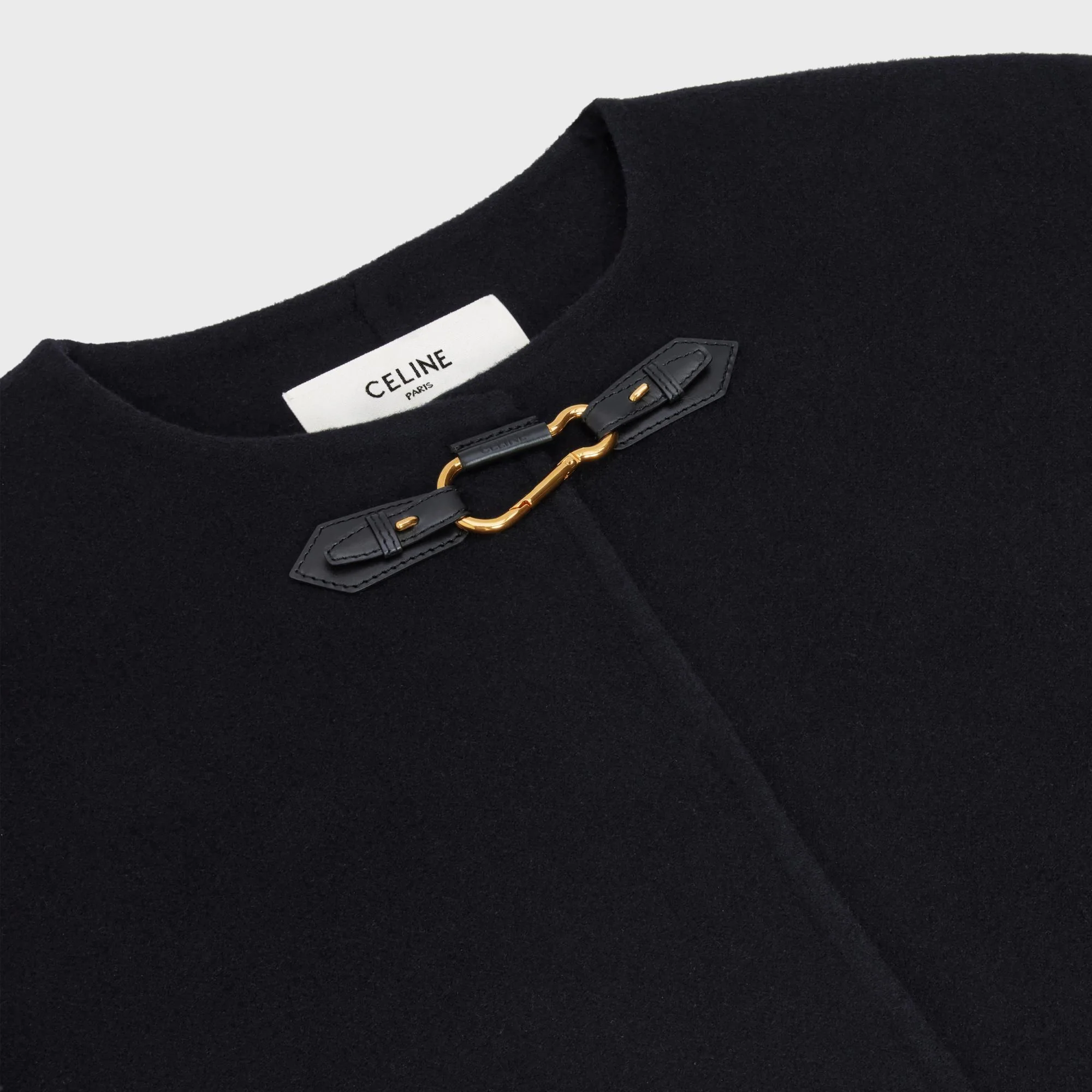 Manteau Col Pur Double Face Double-Face Cashmere - Black - Image 4
