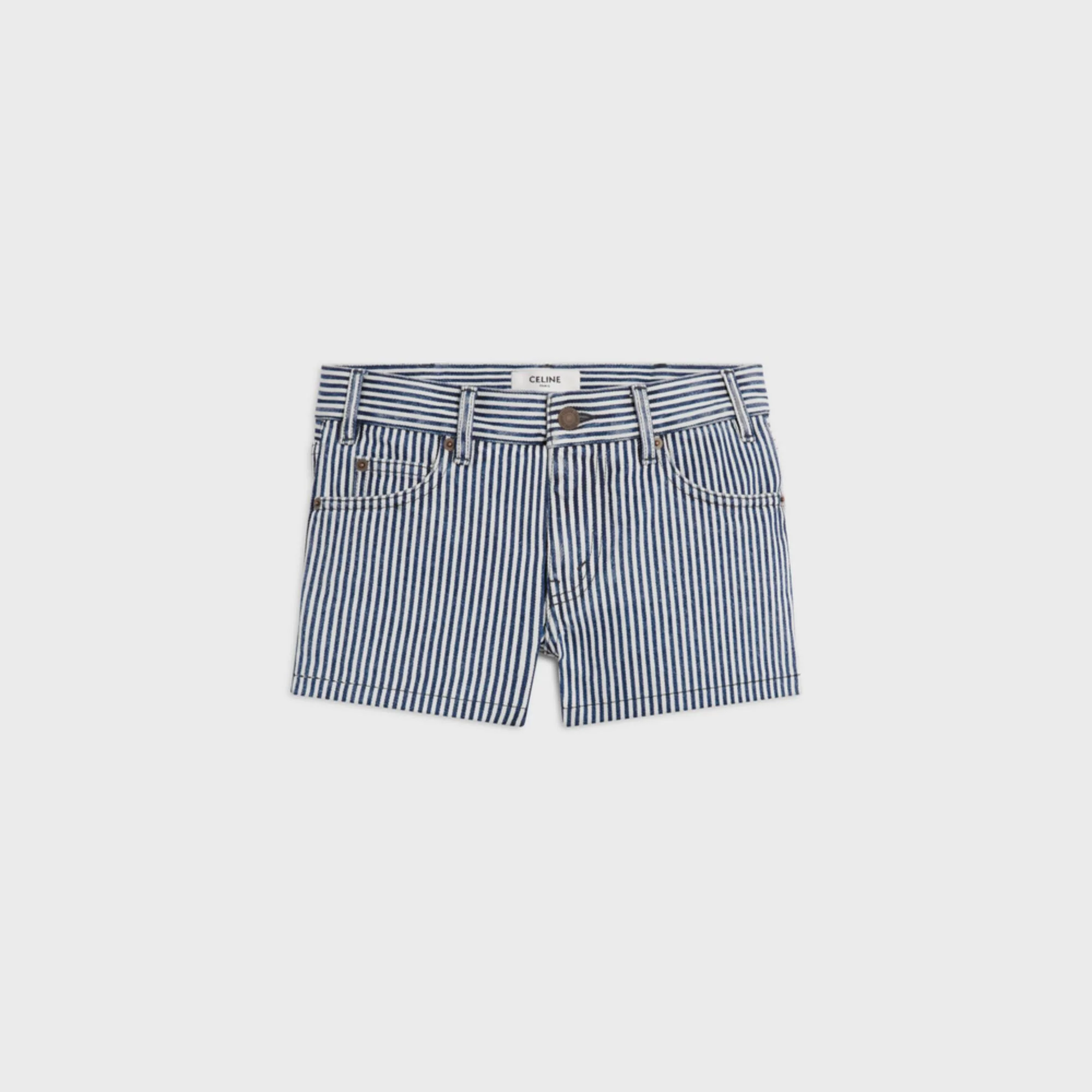 Mini Short Taille Basse Coton Heavy Stripes - Dark Union Wash