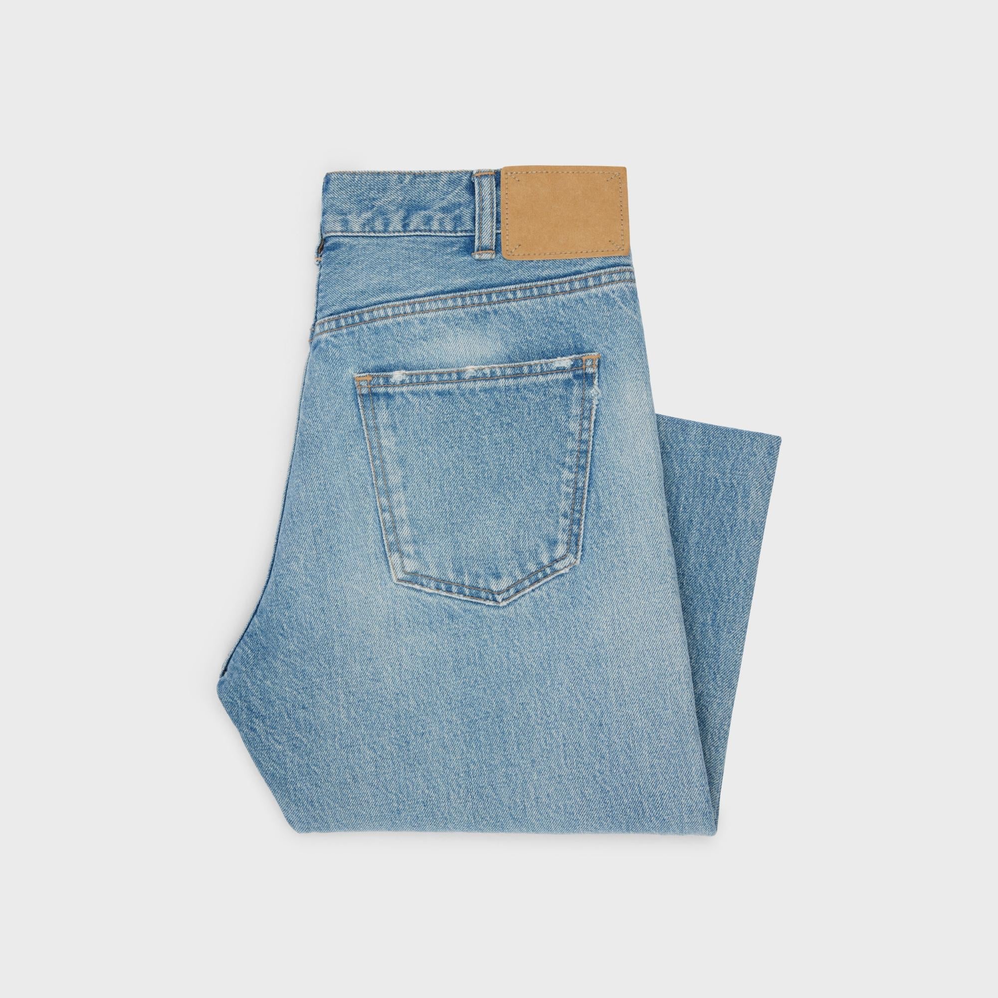 Jeans Polly Cropped Rigid Indigo Denim - Steel Blue Wash - Image 2