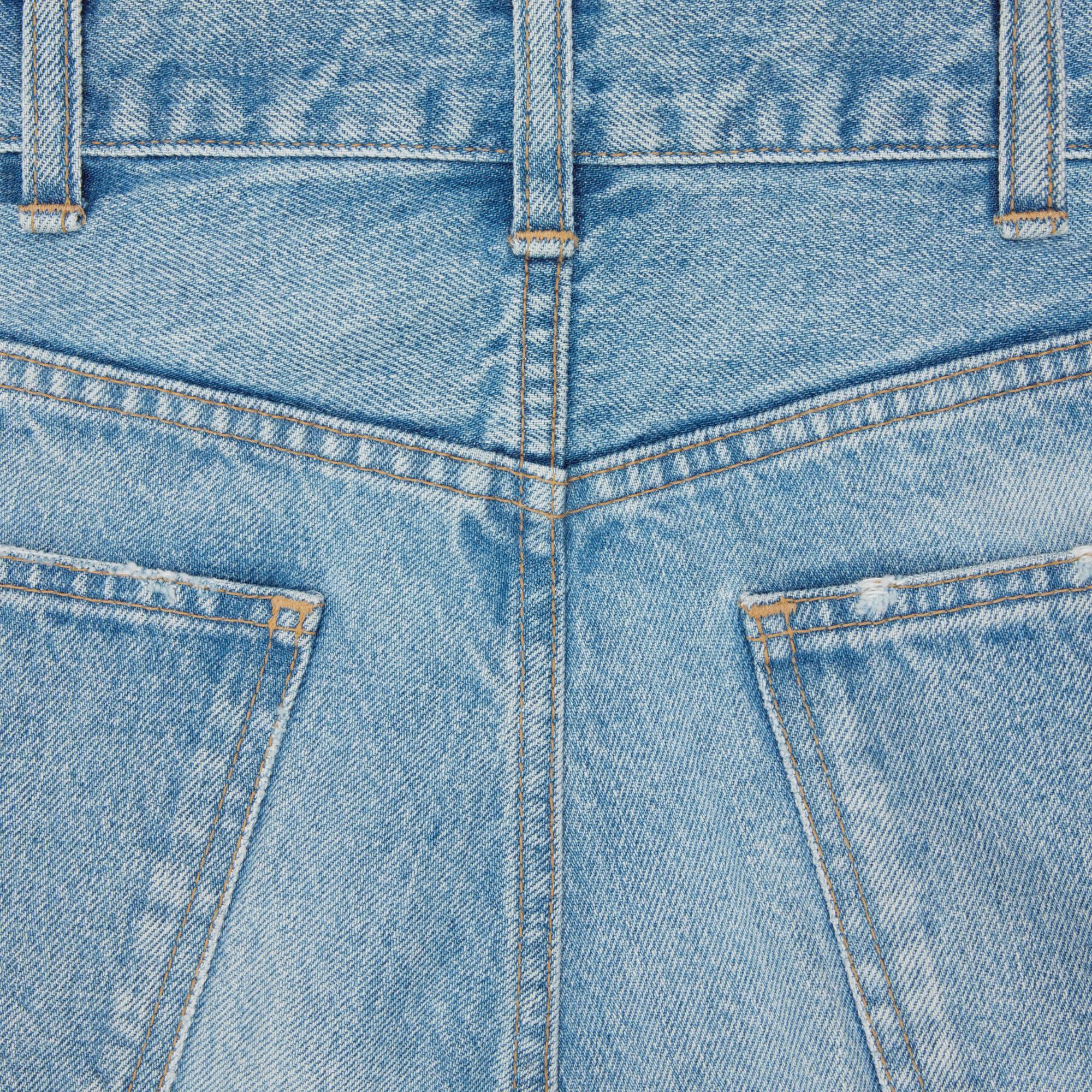 Jeans Polly Cropped Rigid Indigo Denim - Steel Blue Wash - Image 3