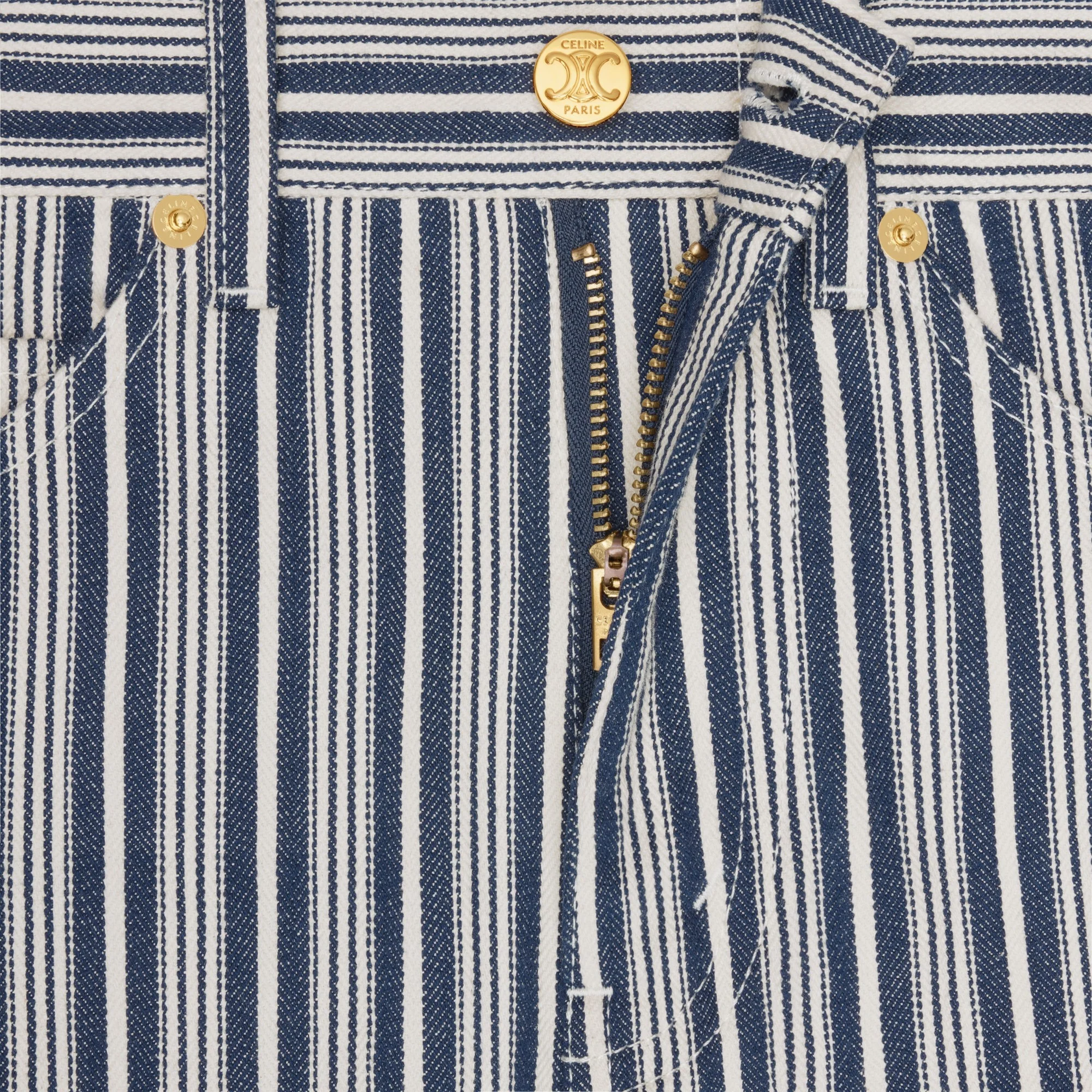 Jeans Lulu Coton Rayures Hickory - Blue/White Rinsed - Image 4