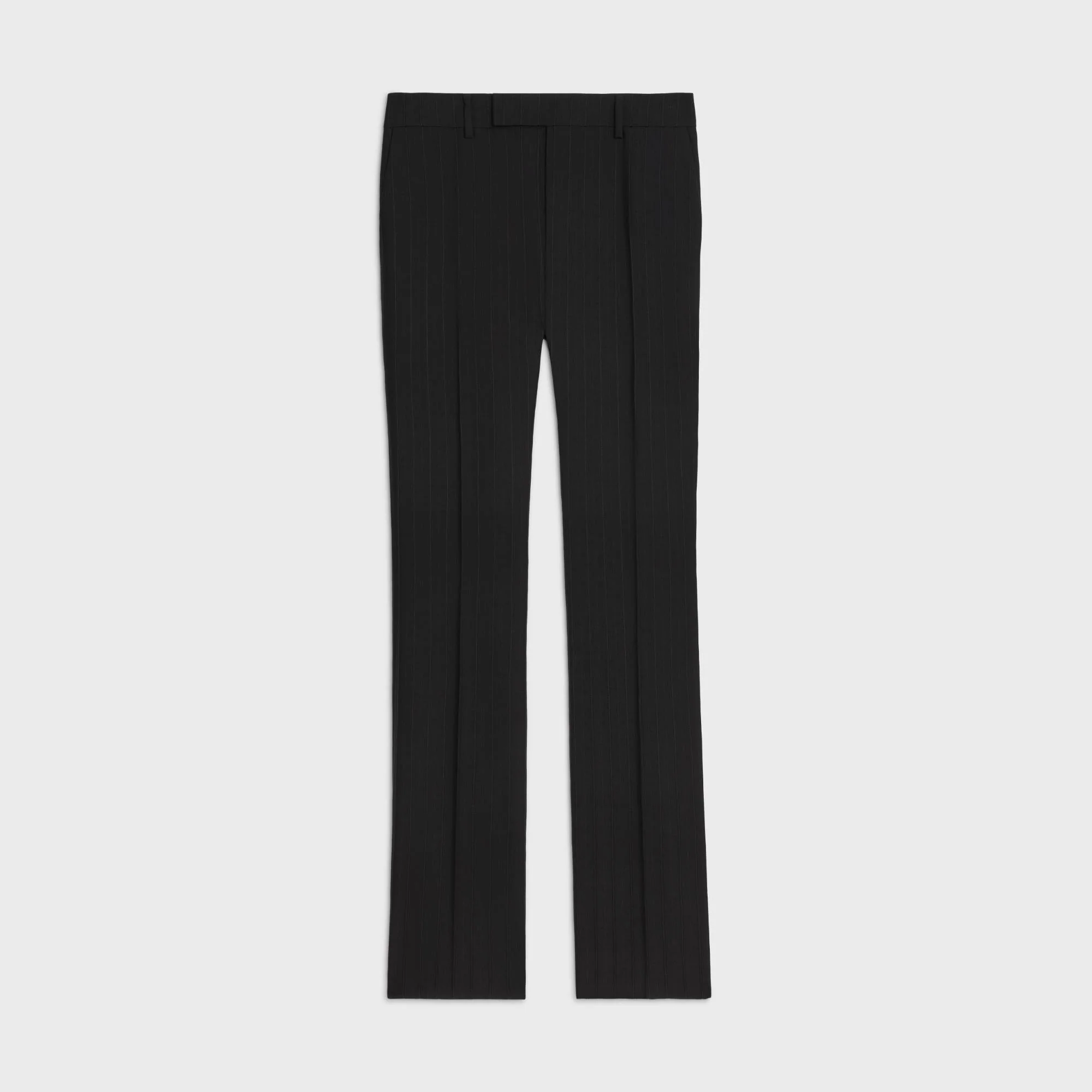 Pants Flare Anglais Gabardine Laine Rayure Satin Pantalon - Noir/Marron