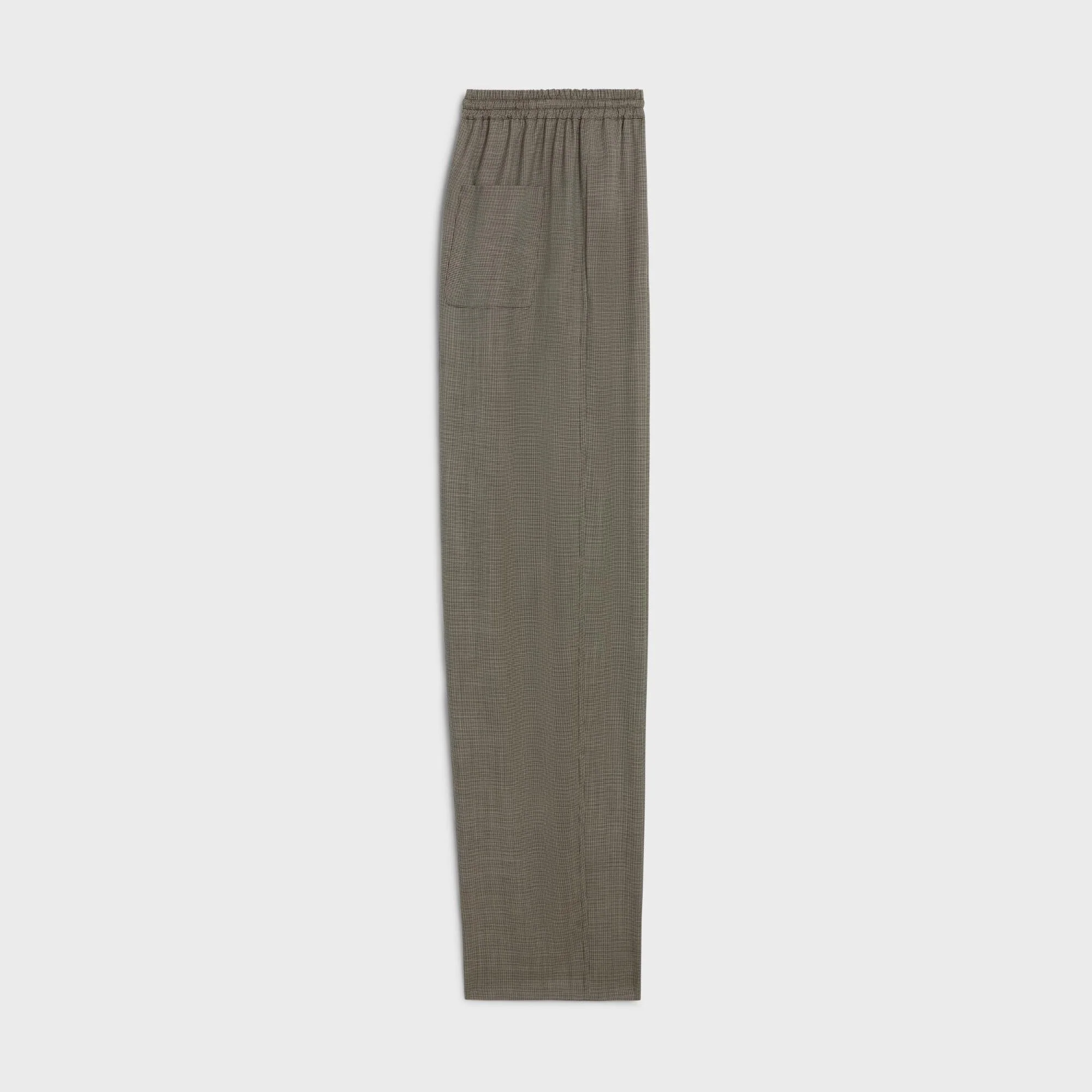 Pants Droit 2 Poches Laine Soie Carreaux Pantalon - Ivoire/Ebene - Image 2