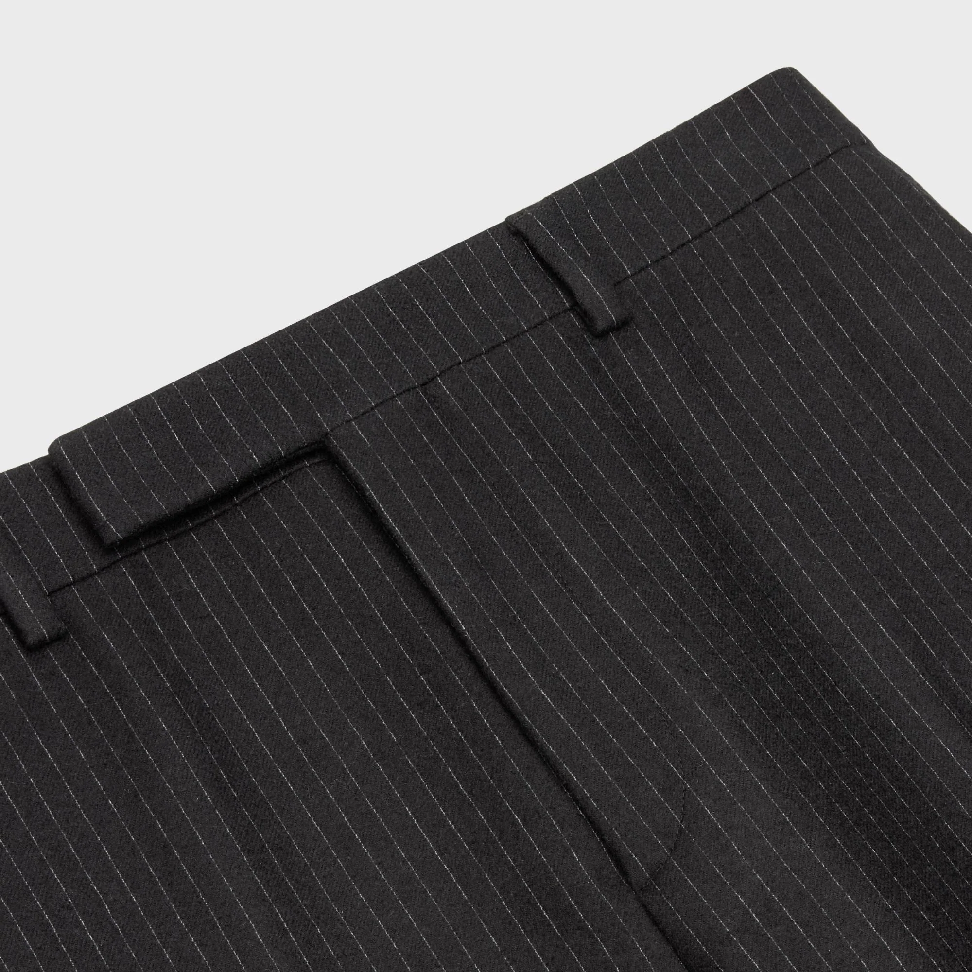 Pants Flare Cropped Flanelle Laine Pinstripe Pantalon - Noir/Craie - Image 3