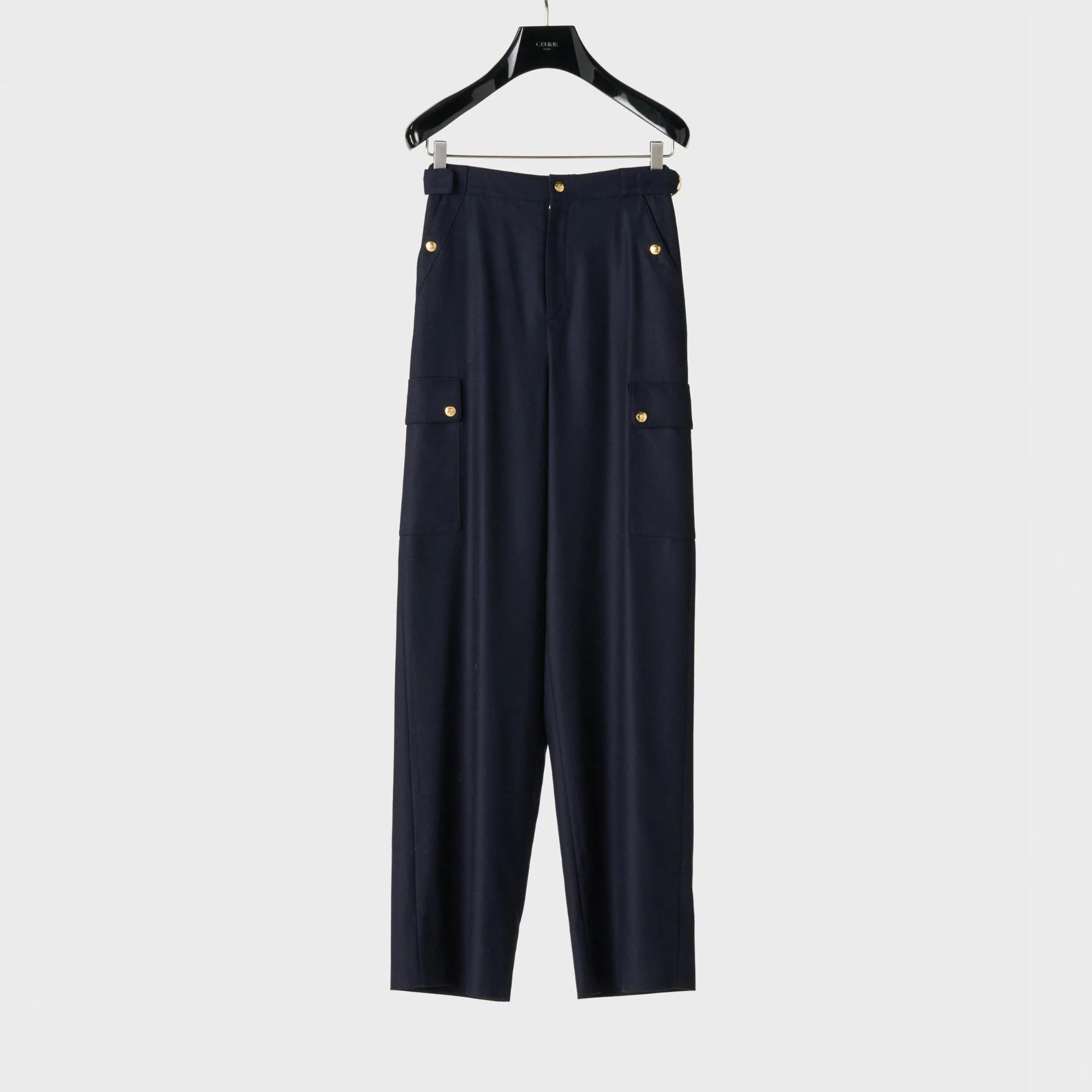 Pants Cargo Details Dring Cashmere Flannel Pantalon - Navy