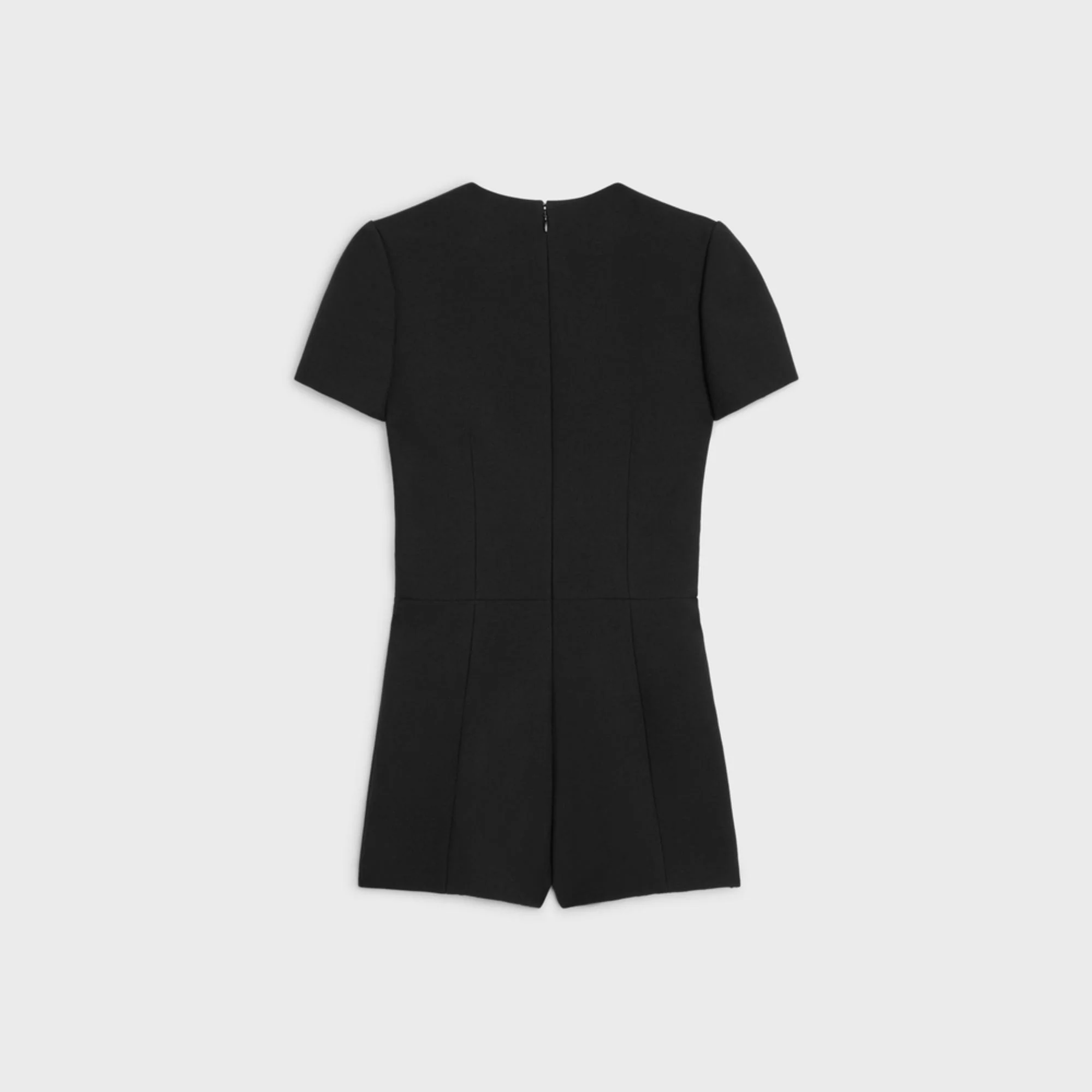 Combishort Encolure Rectangle Double Laine Gauffree - Black - Image 2