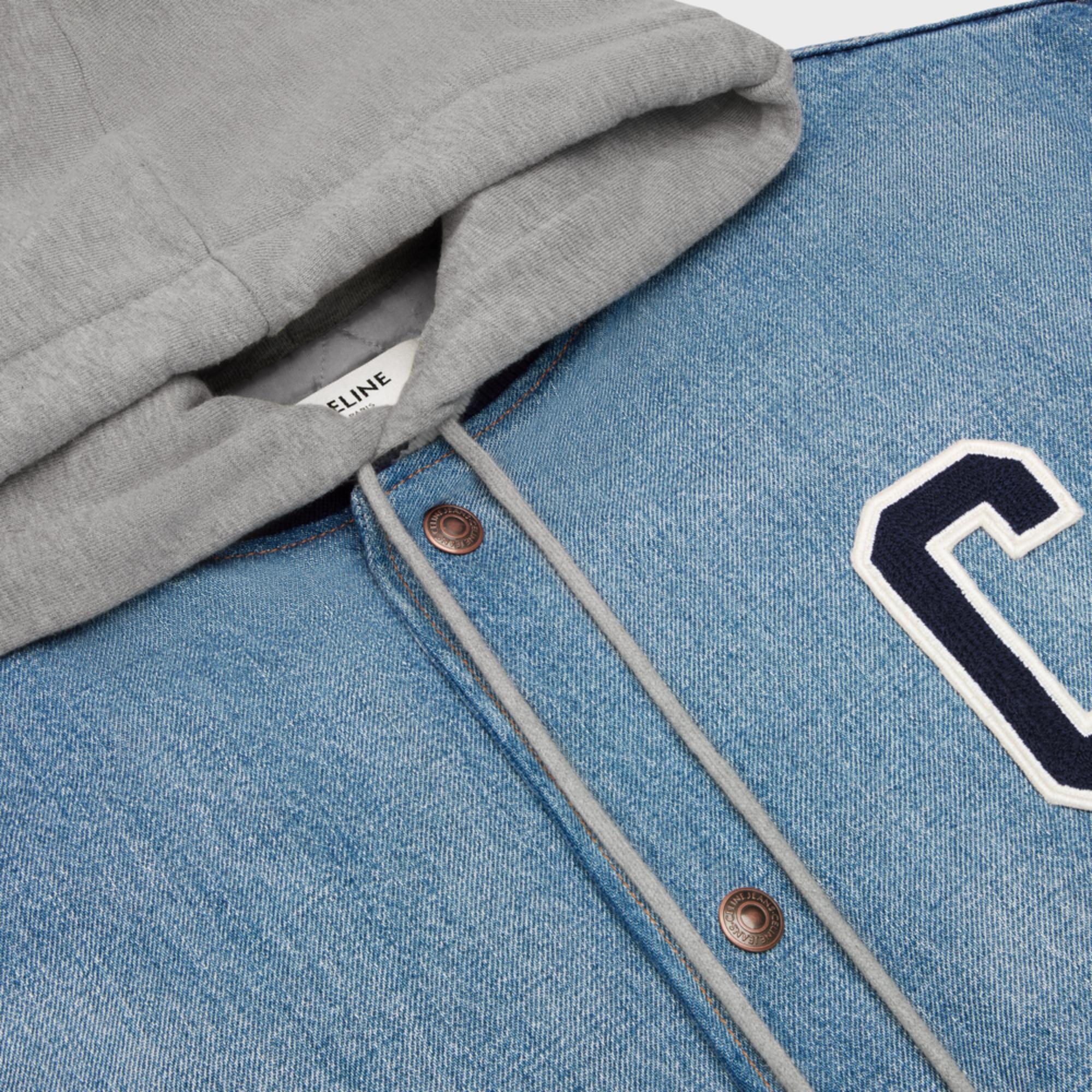 Hooded Teddy Jacket Rigid Indigo Denim - Pismo Wash - Image 3