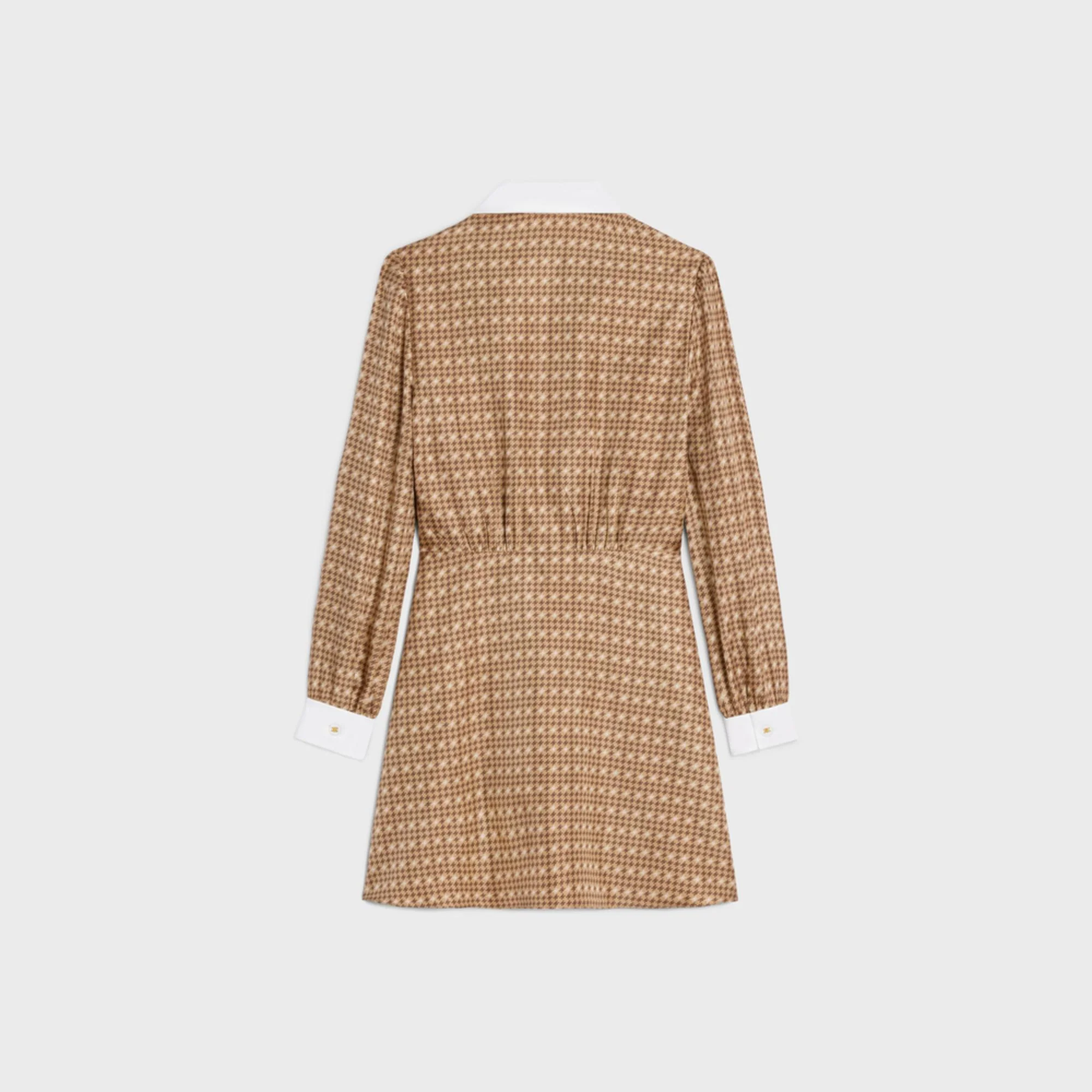 Mini Dress Chemise Twill Triomphe Diagonal Robe - Beige/Marron/Creme - Image 2