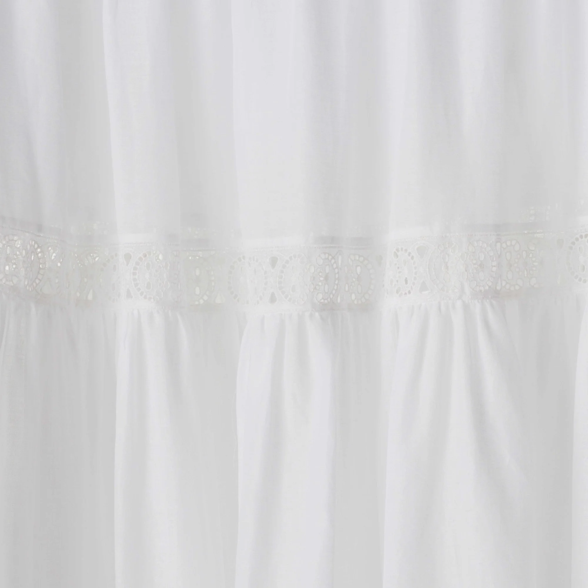 Dress Folk Broderie Anglaise Mousseline De Coton Robe - Craie - Image 3