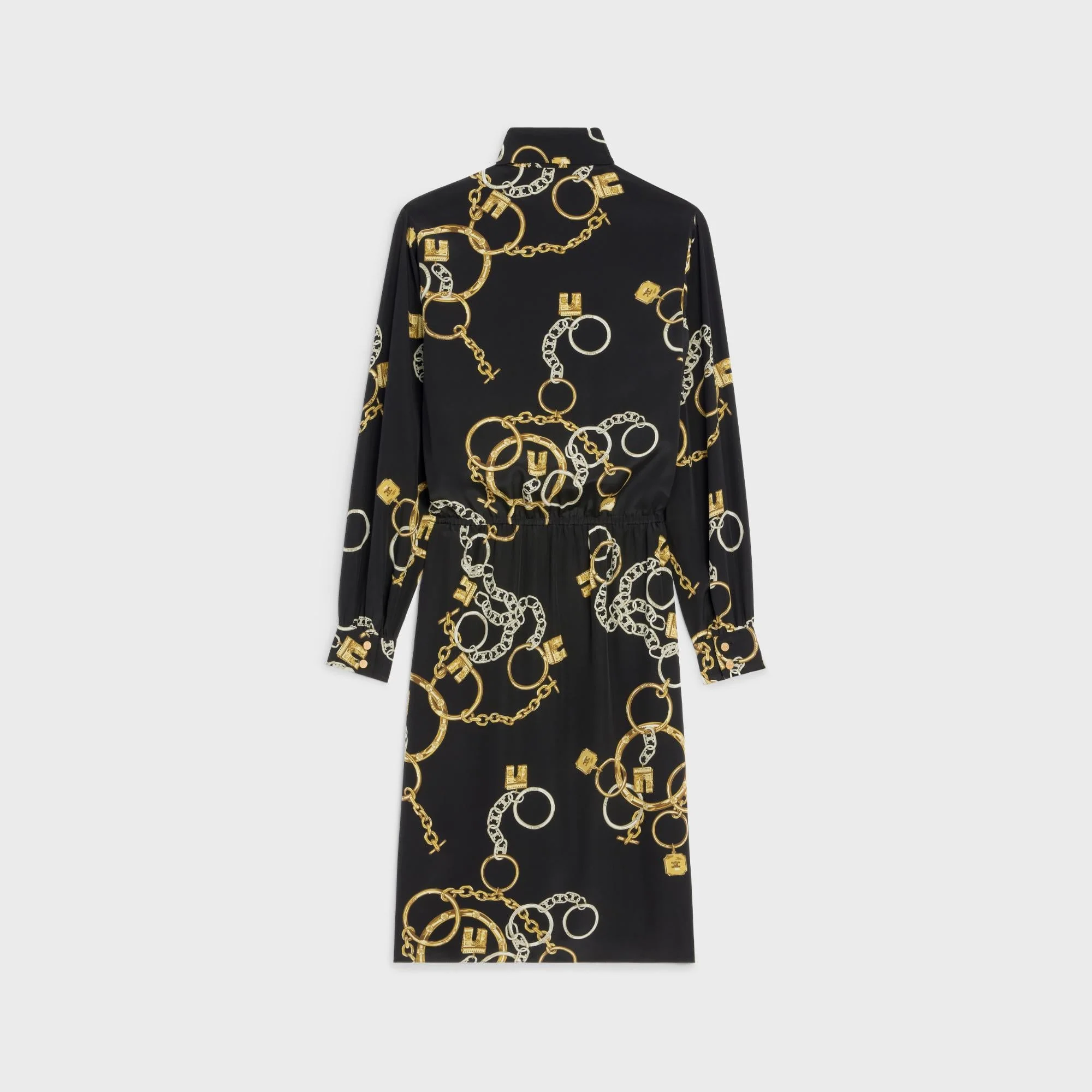 Dress Lavallière Crêpe De Chine Foulard Robe - Noir/Anthracite - Image 2