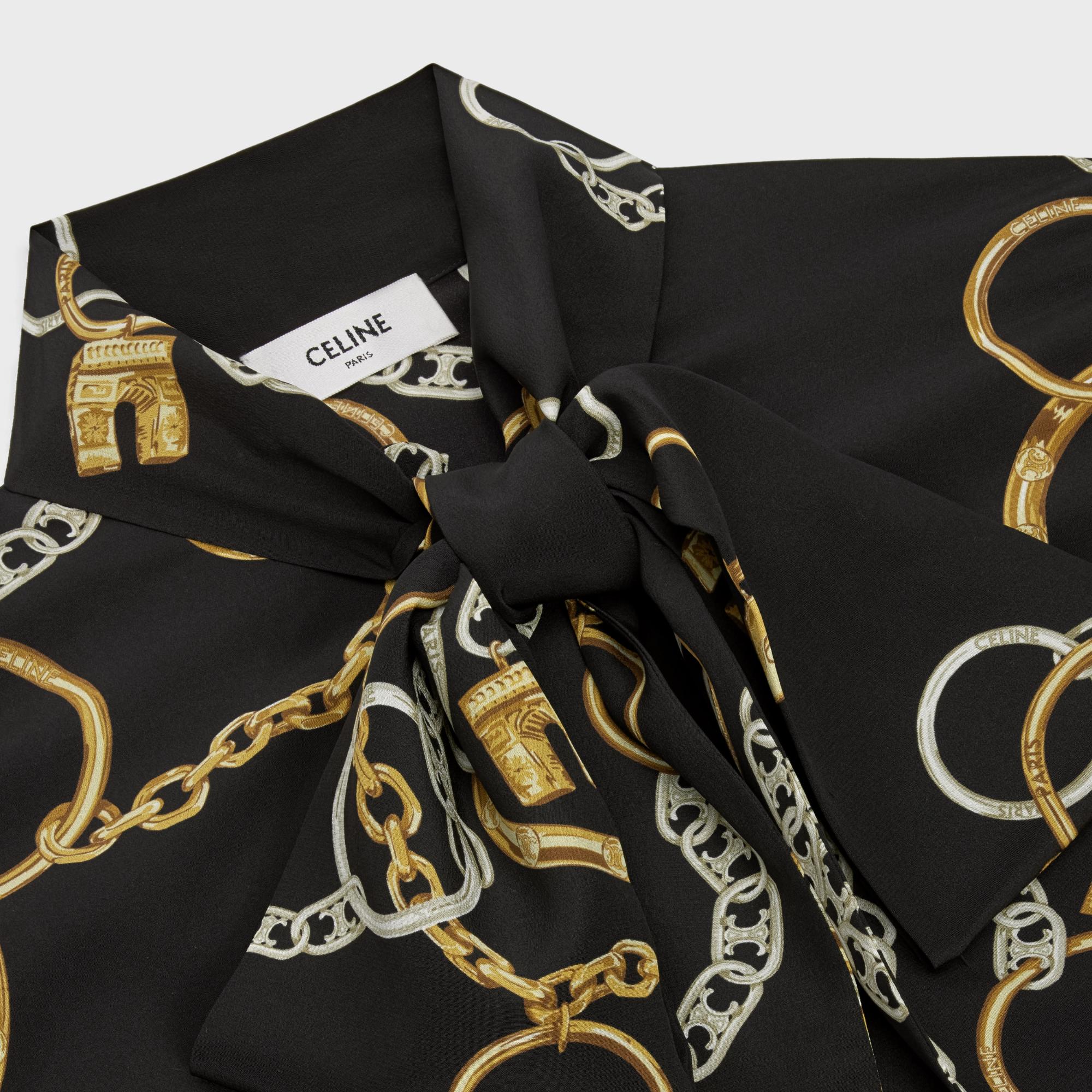 Dress Lavallière Crêpe De Chine Foulard Robe - Noir/Anthracite - Image 3