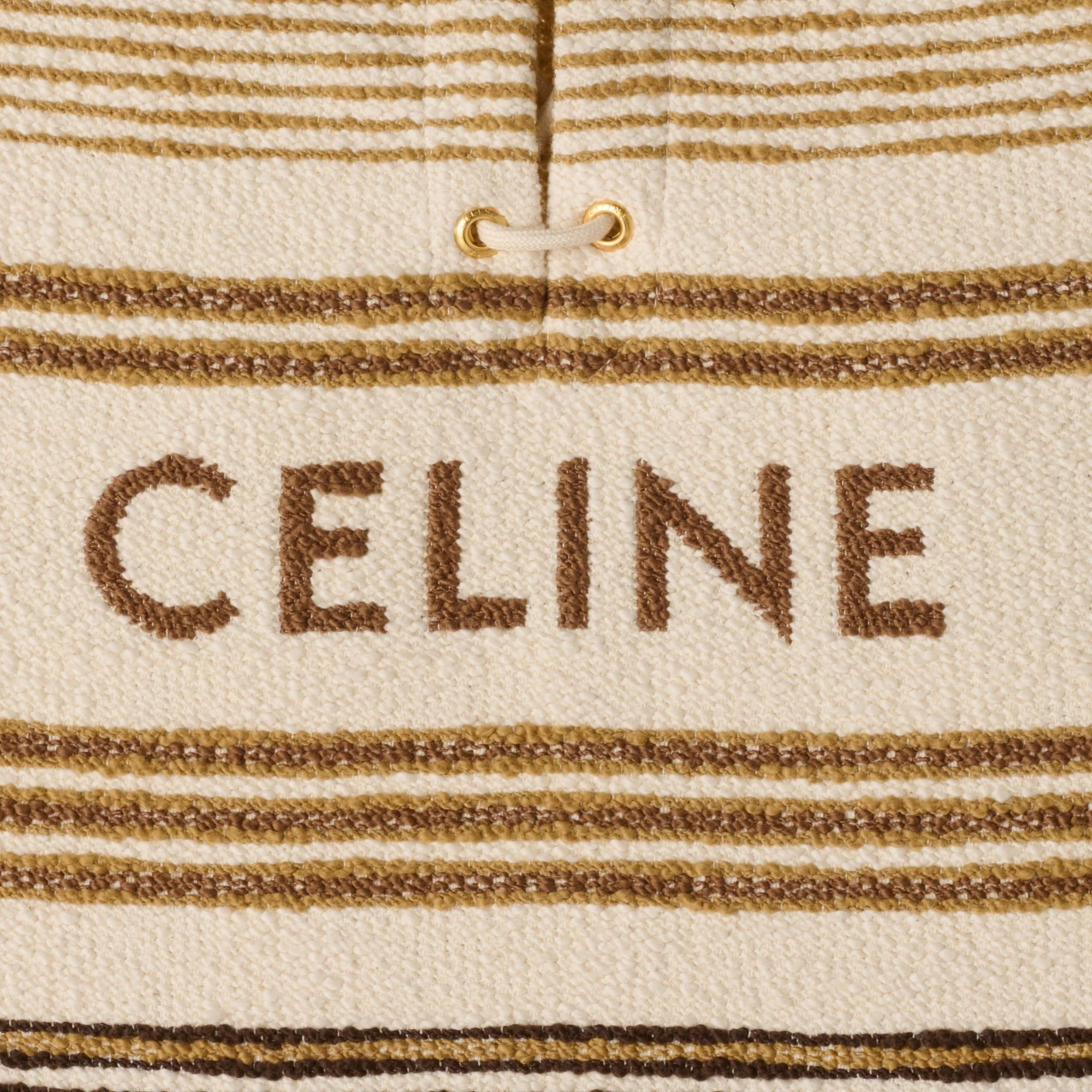 Robe Baja Coton Natte Raye Celine - Ivoire/Olive/Marron - Image 5