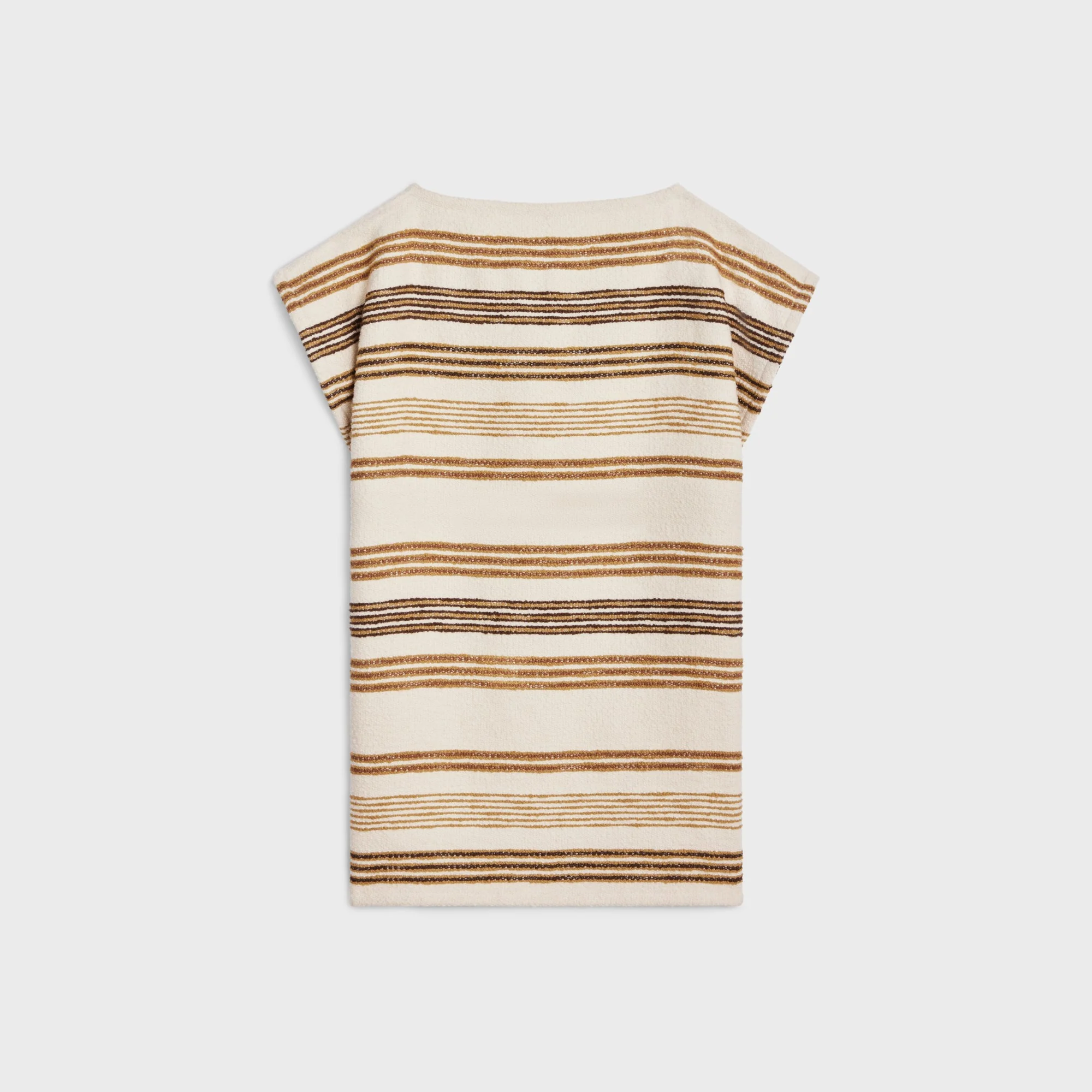 Robe Baja Coton Natte Raye Celine - Ivoire/Olive/Marron - Image 9