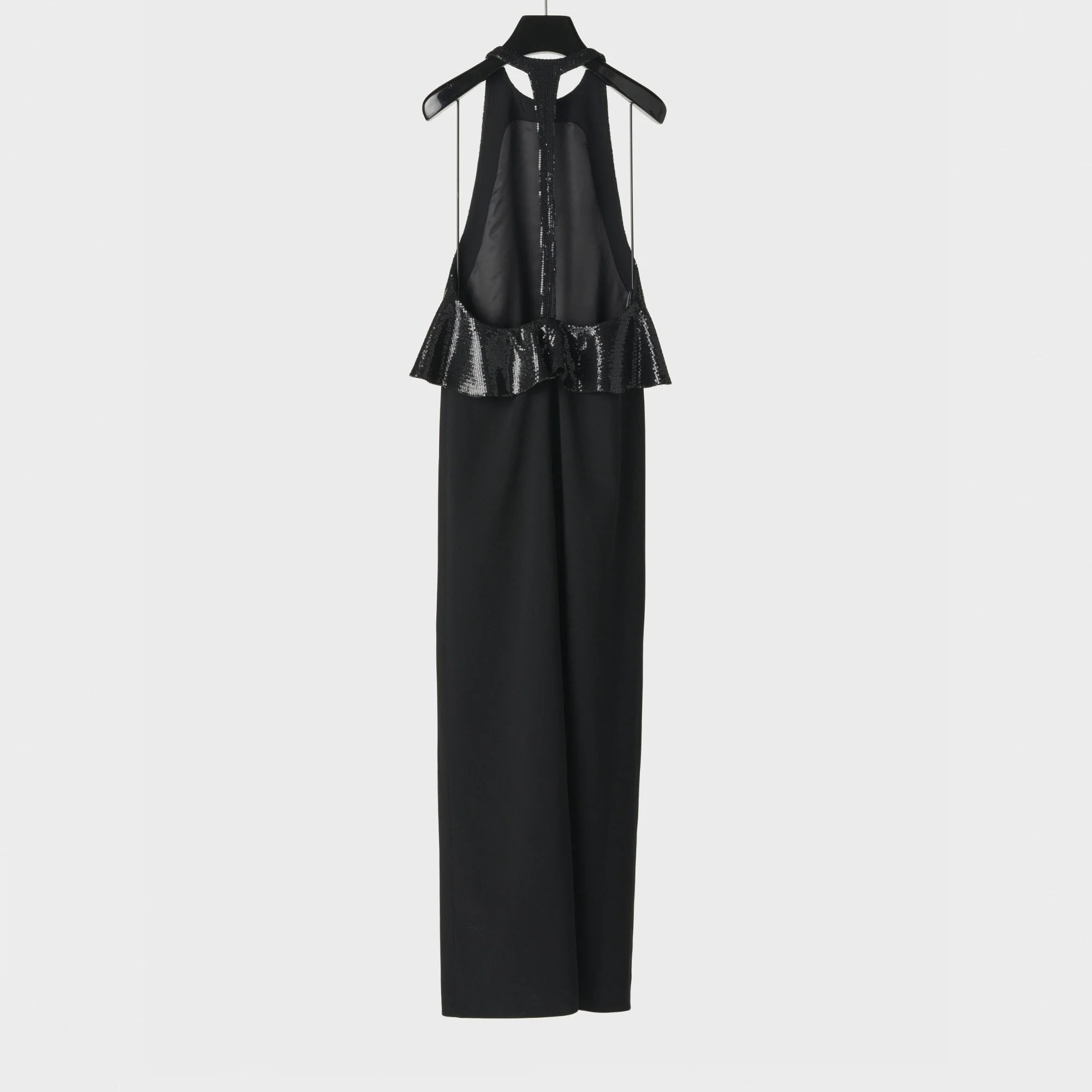 Dress Colonne Brodee Satin-Backed Crepe Robe - Black - Image 3