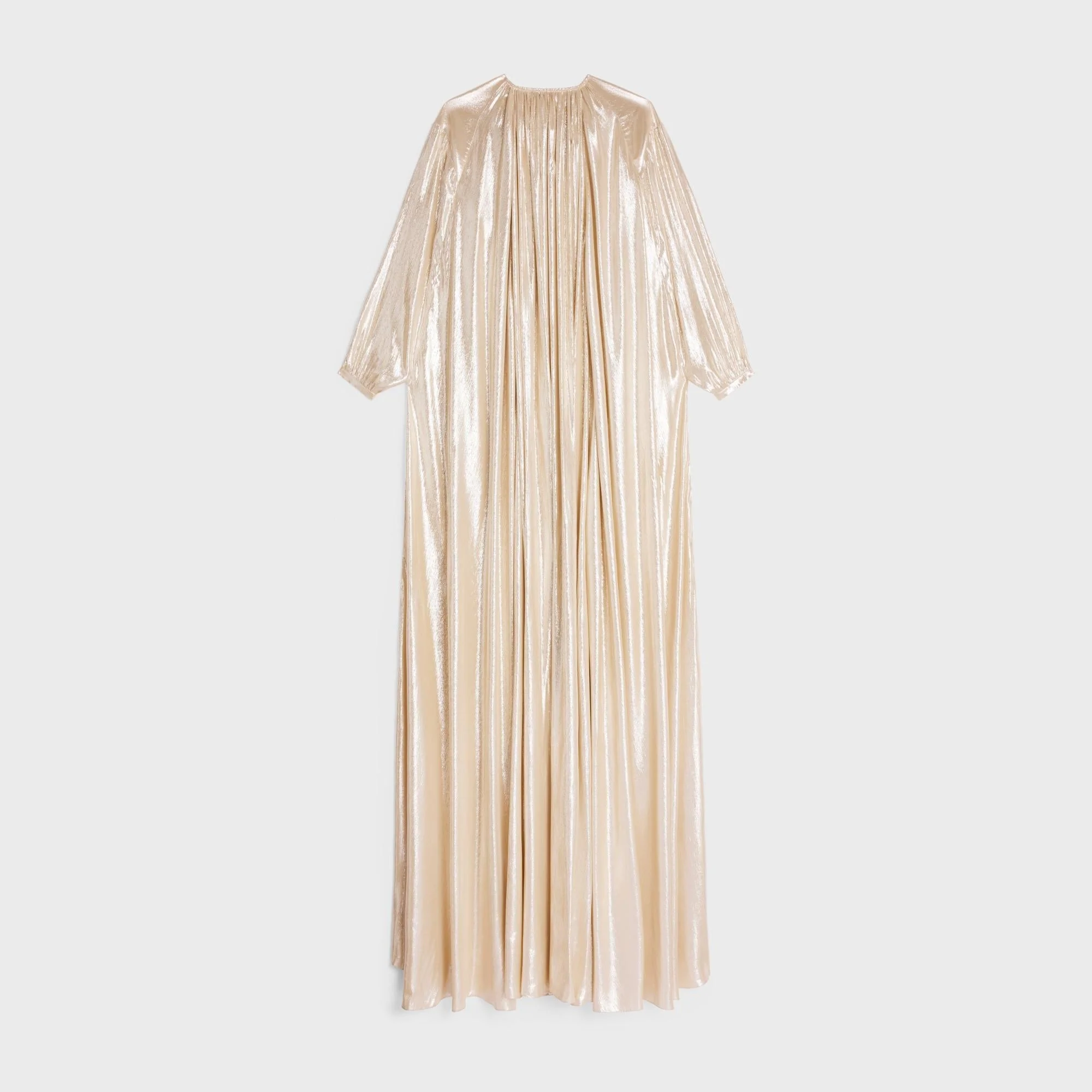 Mini Dress Cape Sablé De Soie Lamé Robe - Or/Blanc - Image 2