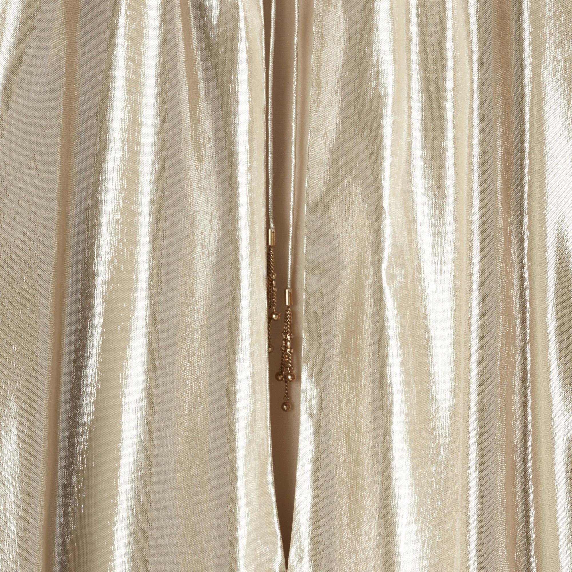 Mini Dress Cape Sablé De Soie Lamé Robe - Or/Blanc - Image 4