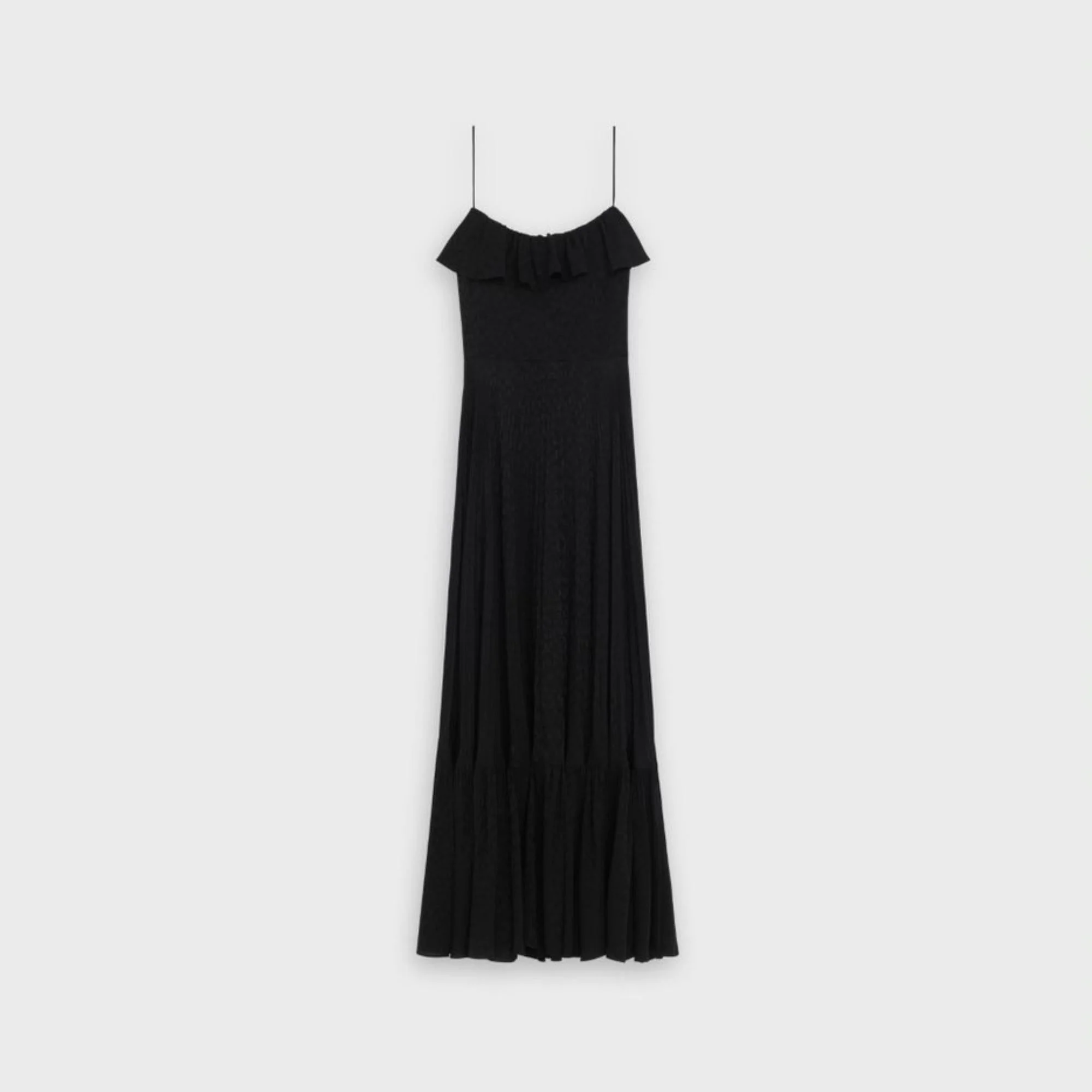 Dress Bretelles 70S Jacq Soie Fleurettes T/T Robe - Black - Image 2