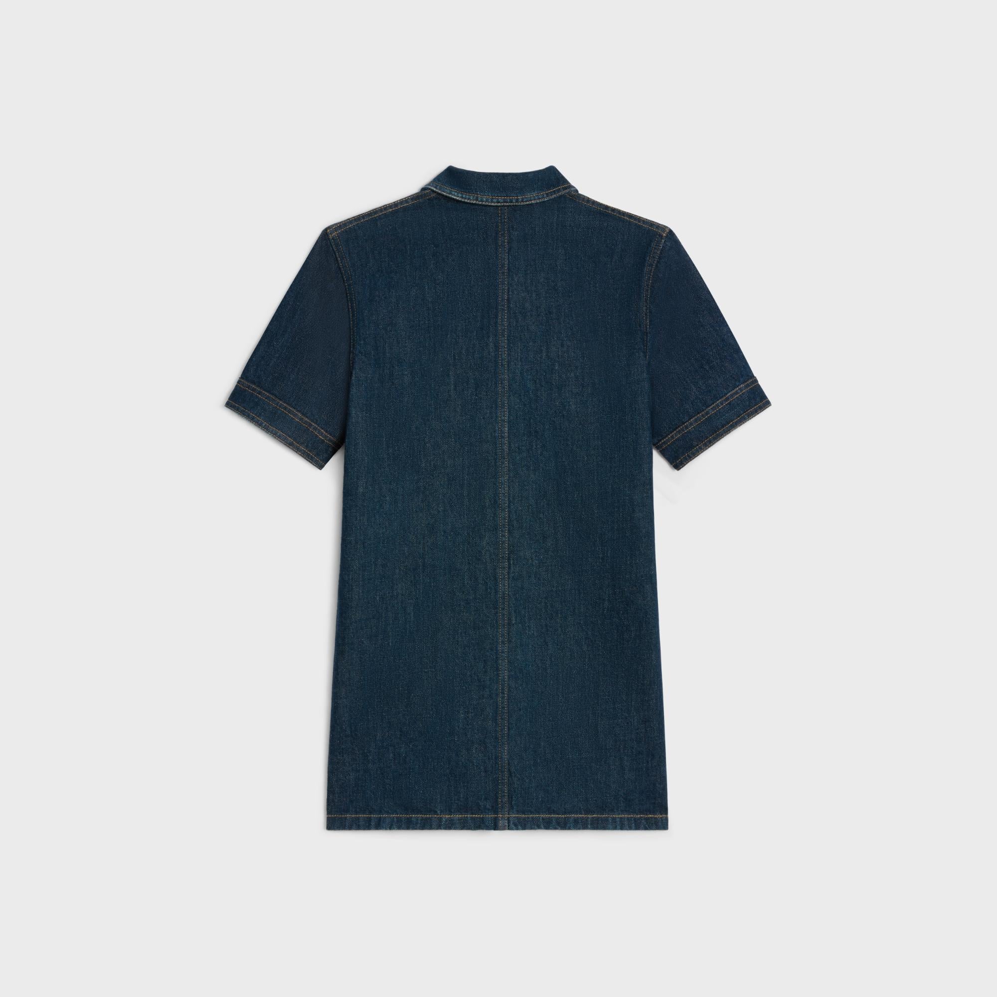 Dress Workwear Rigid Indigo Denim Robe - Rinsed - Image 2