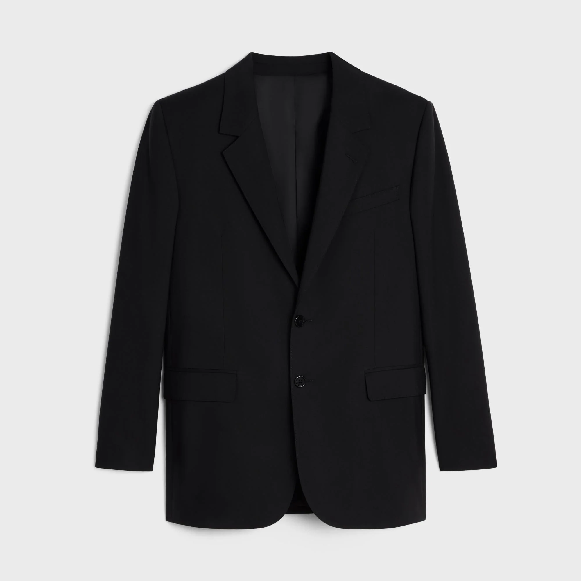 Veste Jodie 2B Col Droit Toile De Laine Légère - Black