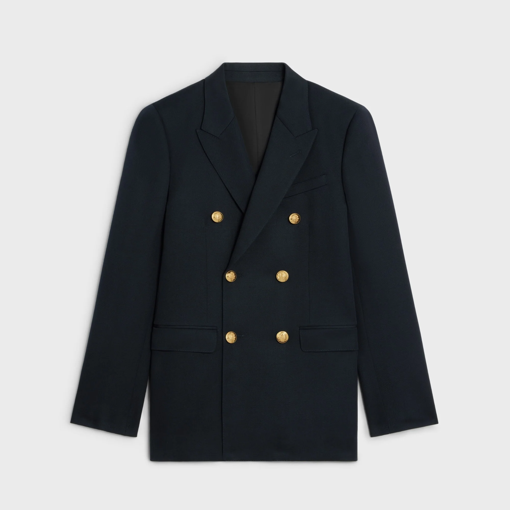 Veste Classique Croisee 6B Or Diagonal Wool - Navy