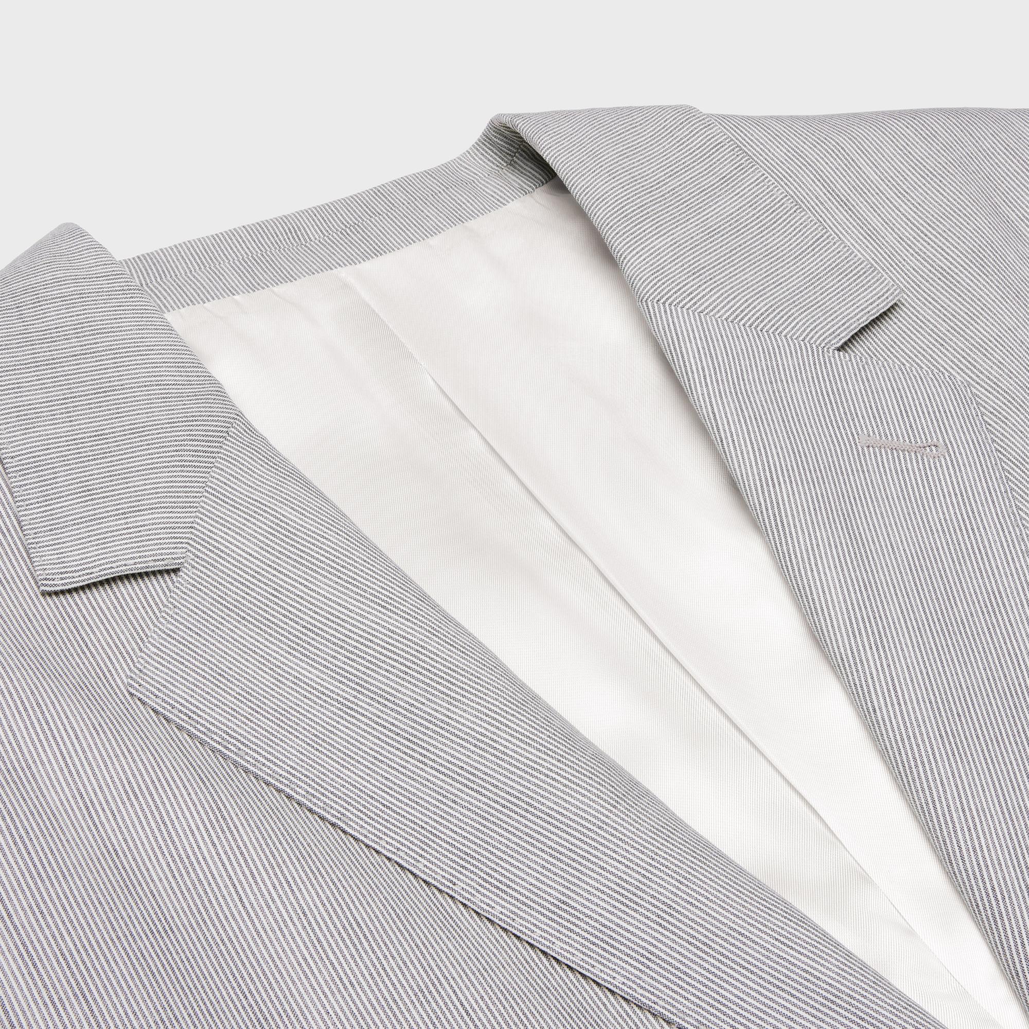Veste Jude Laine Soie Rayée - Craie/Noir - Image 3