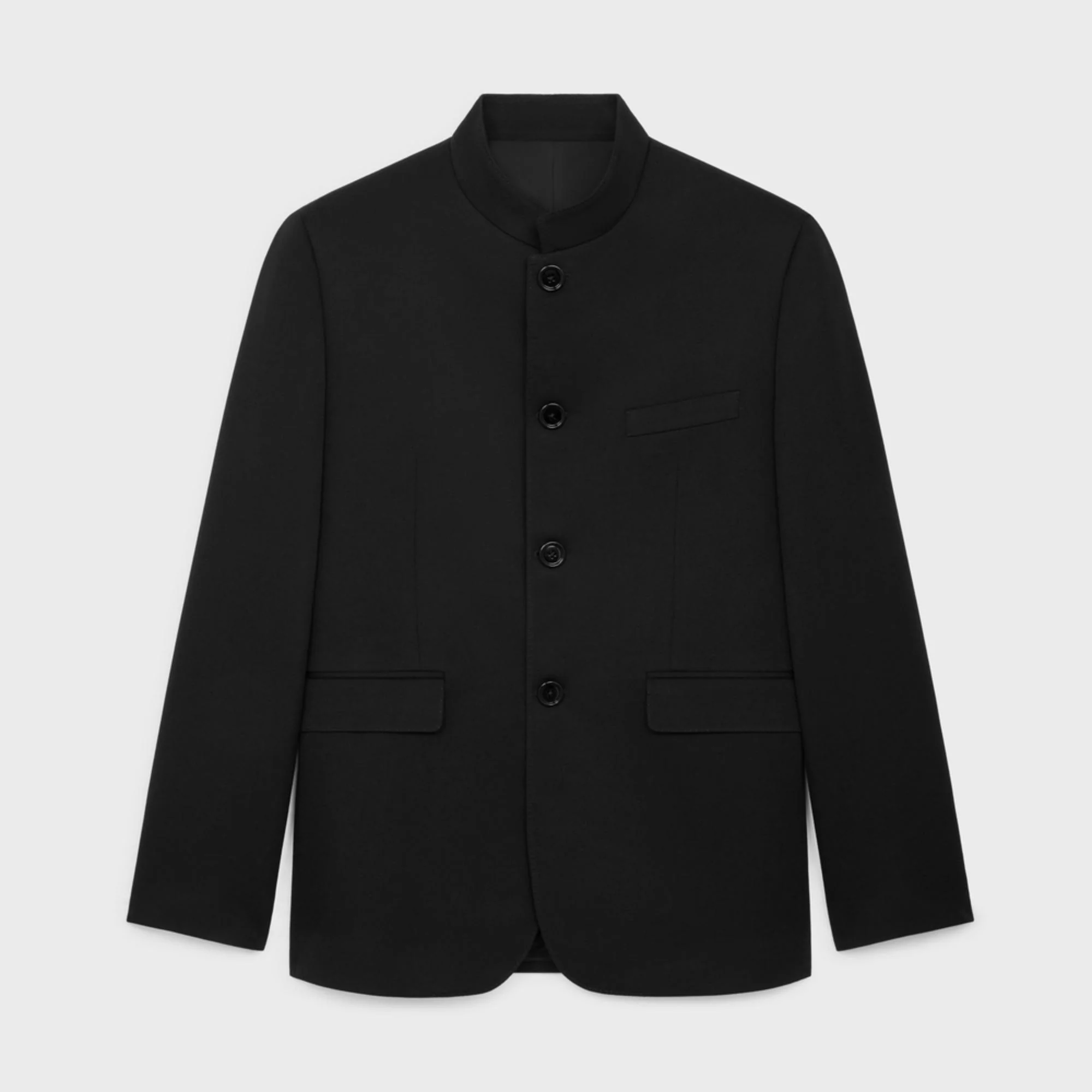 Veste Item 4B Col Officier Diagonal Wool - Black