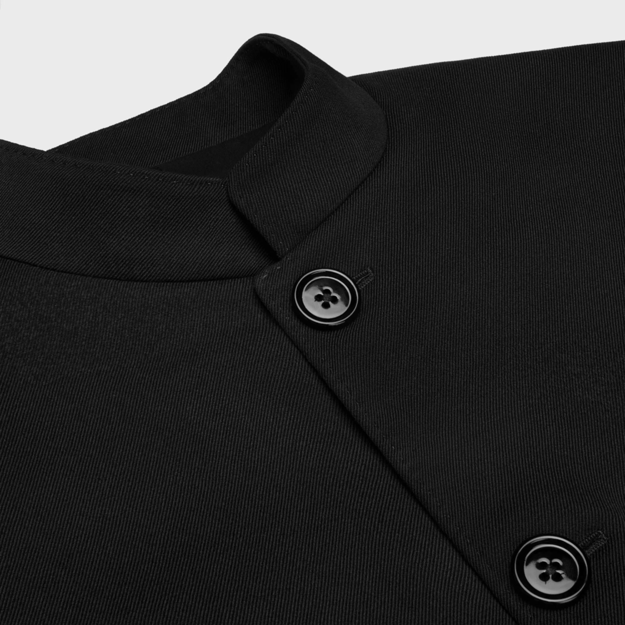 Veste Item 4B Col Officier Diagonal Wool - Black - Image 3