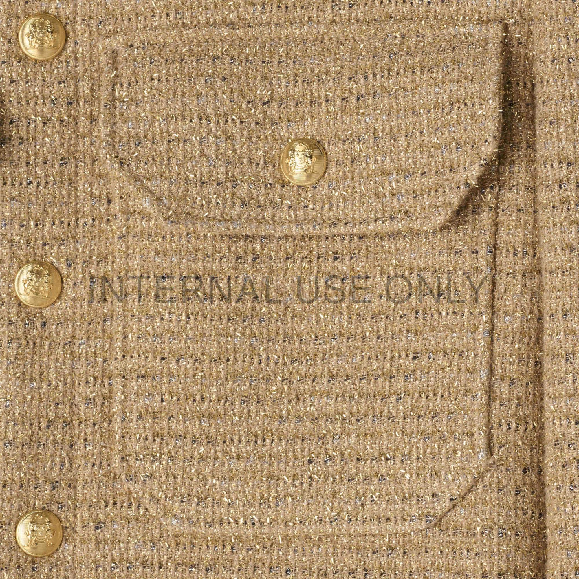 Veste Chasseur Snaps Chaine Tweed Lurex - Or/Noir - Image 4