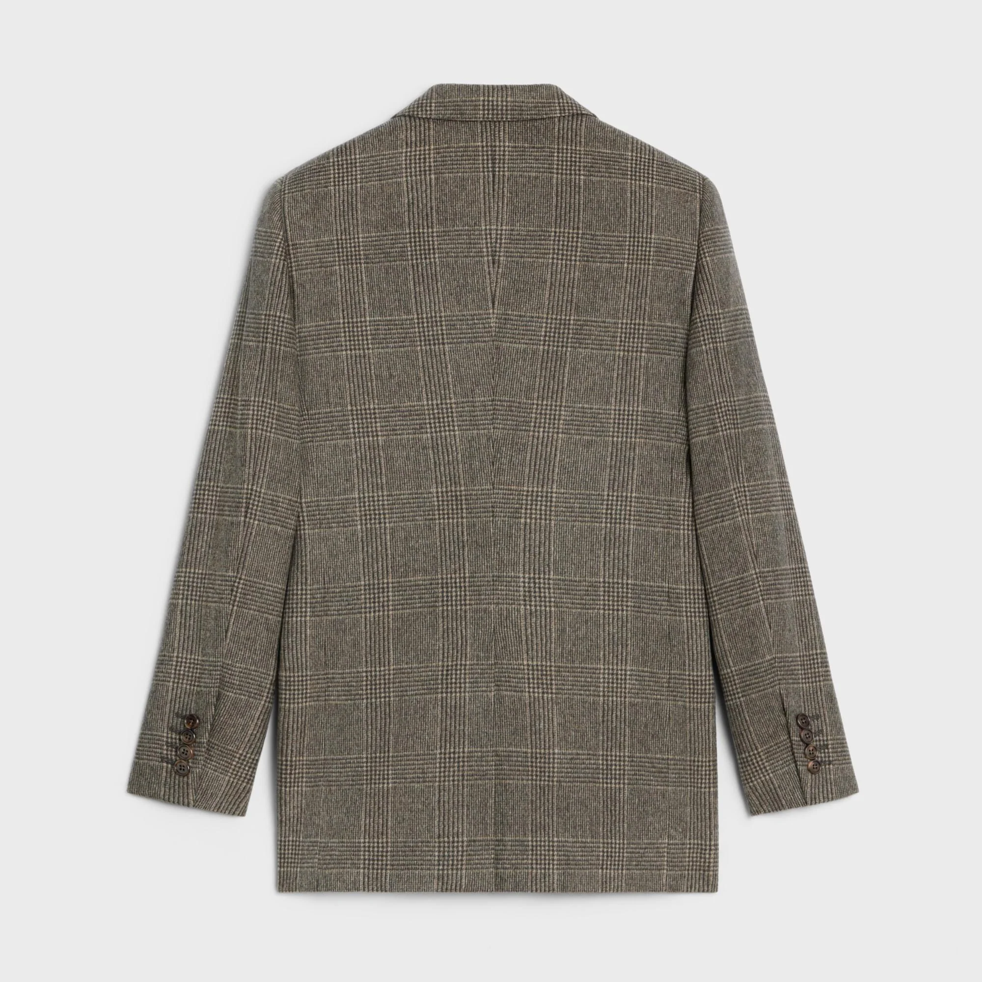 Veste Longue 2B Col Droit Laine Cashmere Pdg Cachemire - Marron Glace/Craie - Image 2