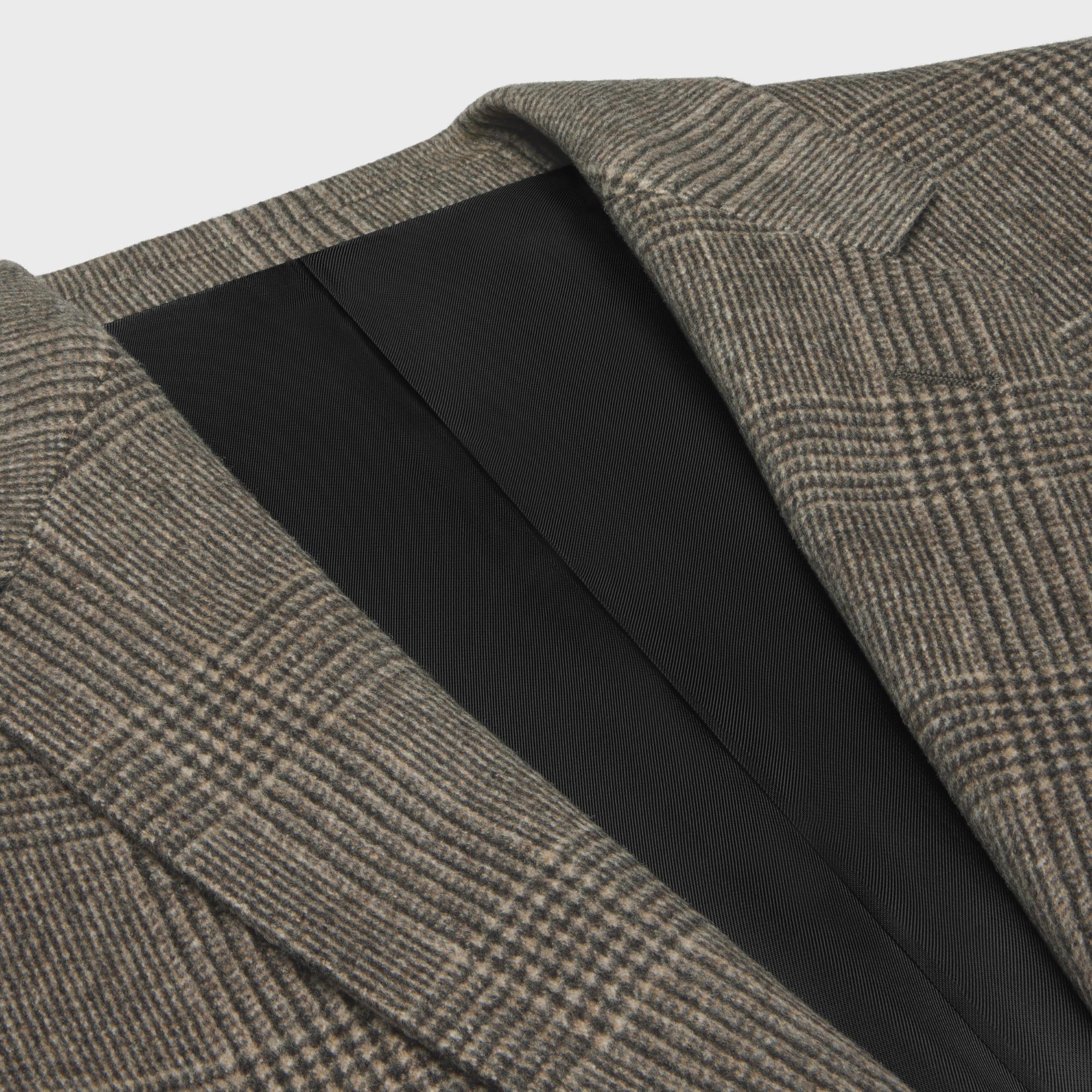 Veste Longue 2B Col Droit Laine Cashmere Pdg Cachemire - Marron Glace/Craie - Image 3