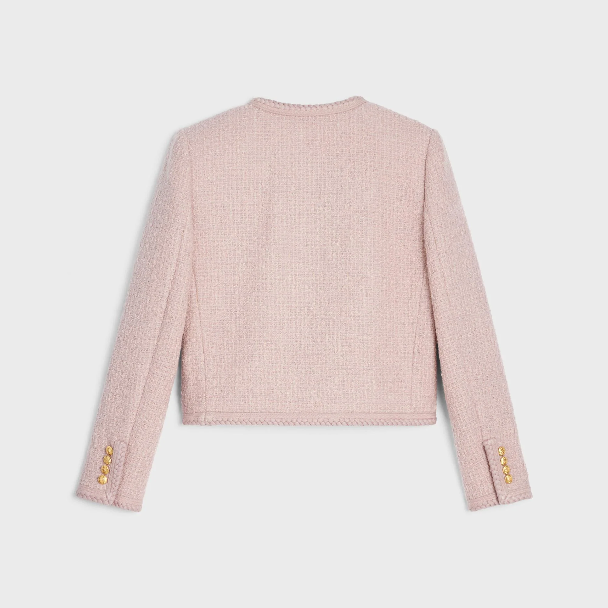 Veste Cardigan Manche Gallon Bouclette Natte - Rose Petale - Image 2