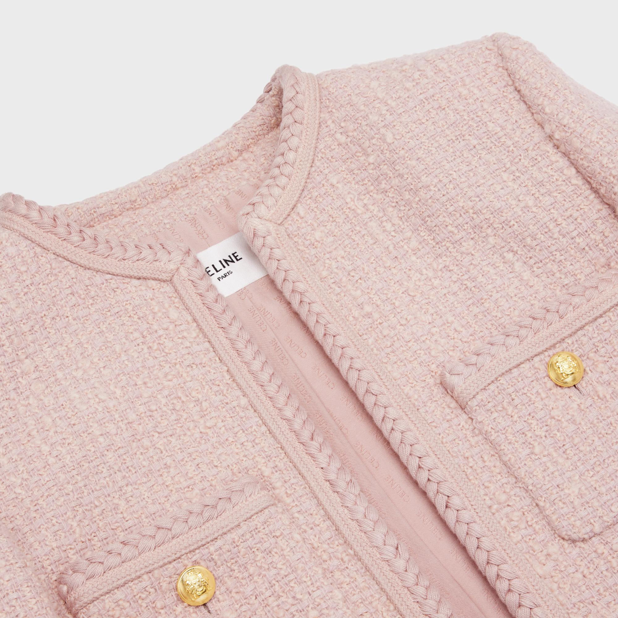 Veste Cardigan Manche Gallon Bouclette Natte - Rose Petale - Image 3