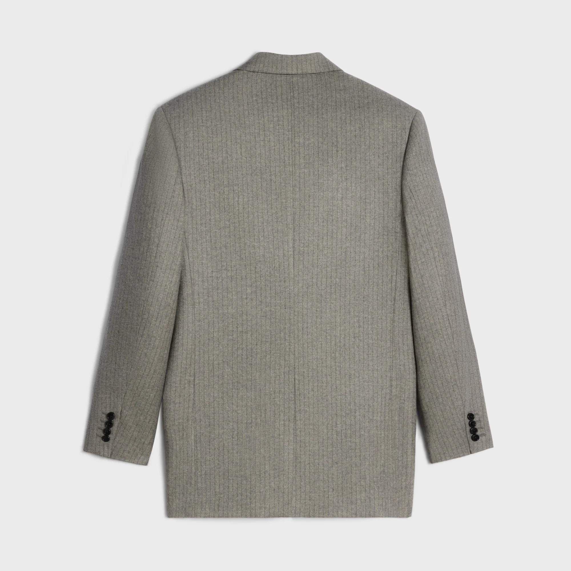 Blazer Bnf 2B Col Droit Flanelle Laine Cashmere Rayee Cachemire - Beton/Anthracite - Image 2