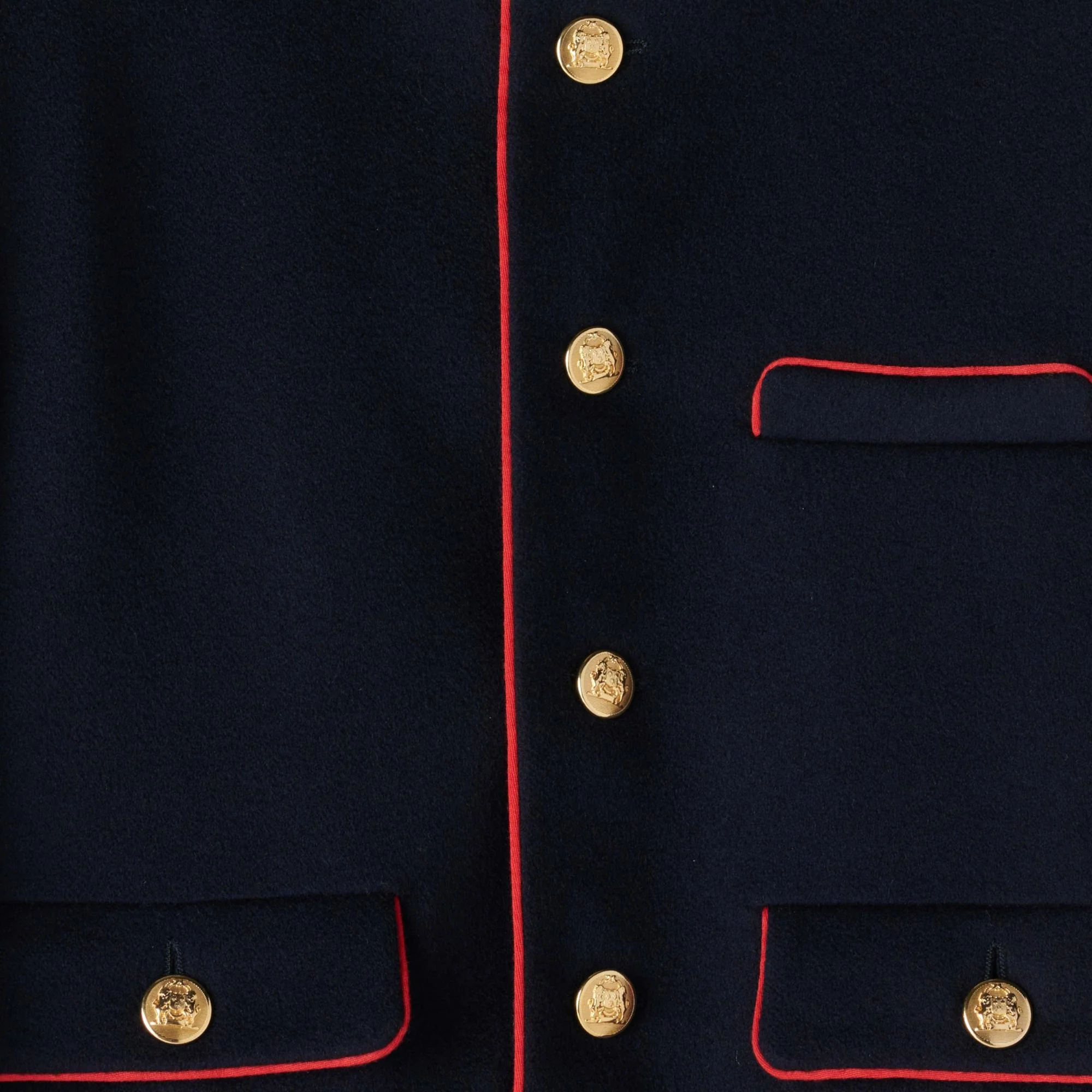 Veste Officier Col Montant Wool Cloth - Navy - Image 2