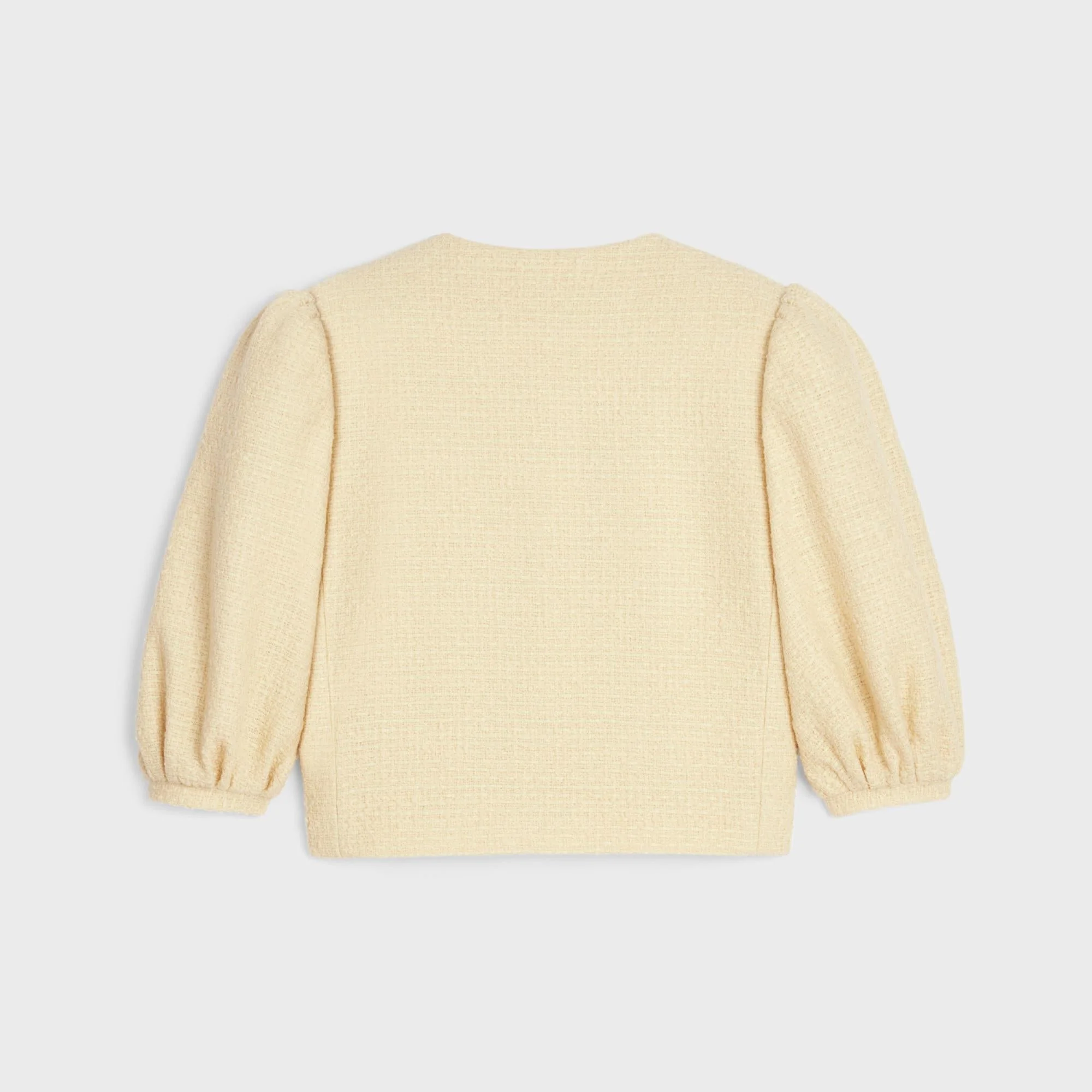 Veste Cardigan Manche Ballon Bouclette Natte - Jaune Paille - Image 2