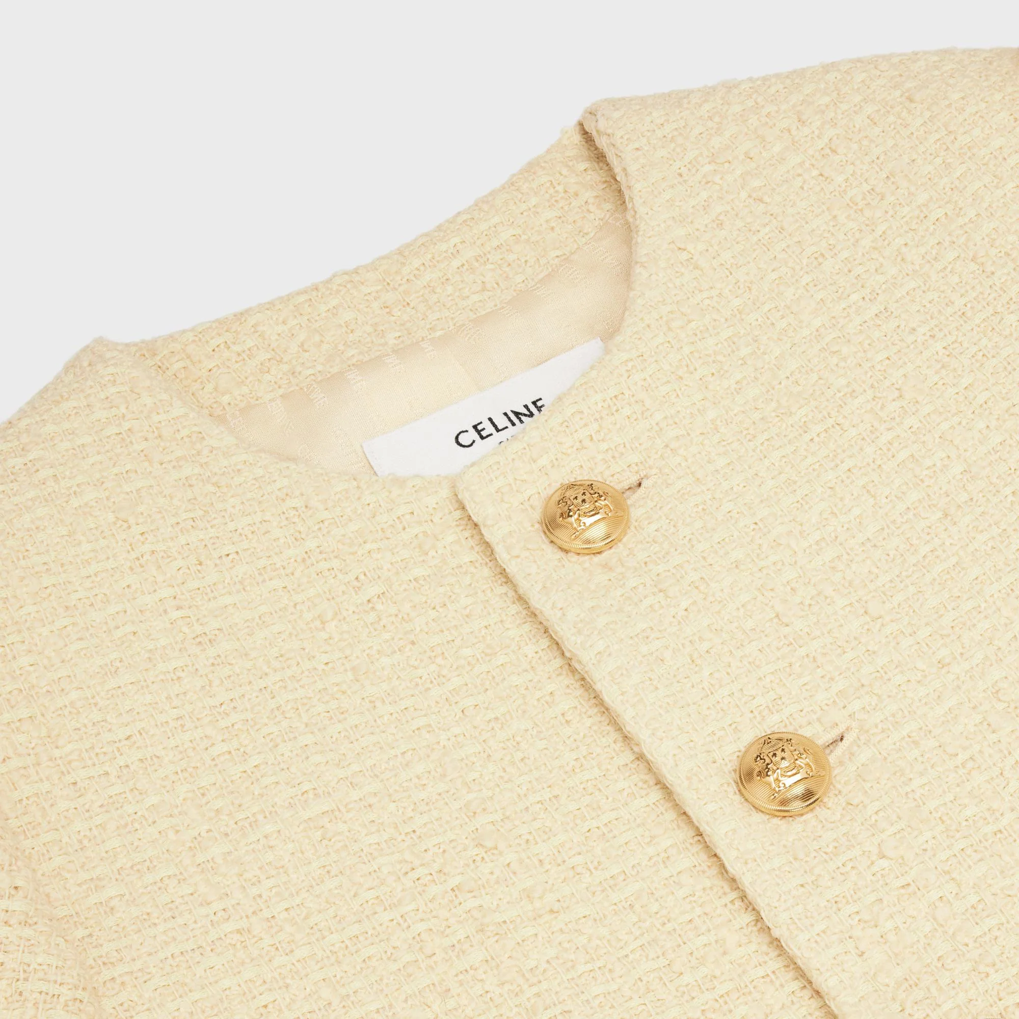Veste Cardigan Manche Ballon Bouclette Natte - Jaune Paille - Image 3