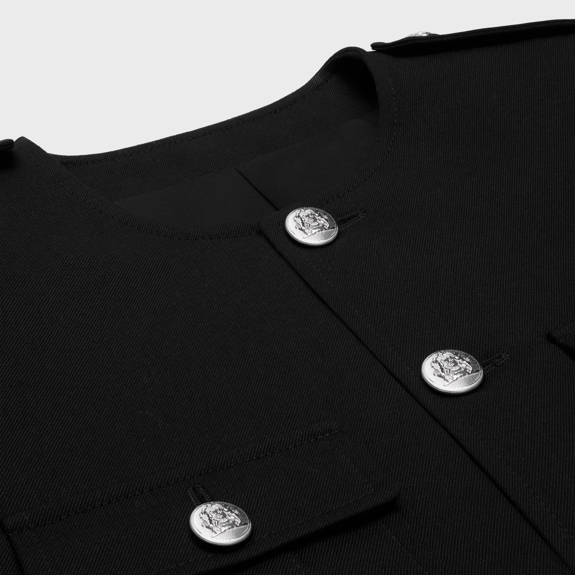 Veste Chasseur Officier Diagonal Wool - Black - Image 3
