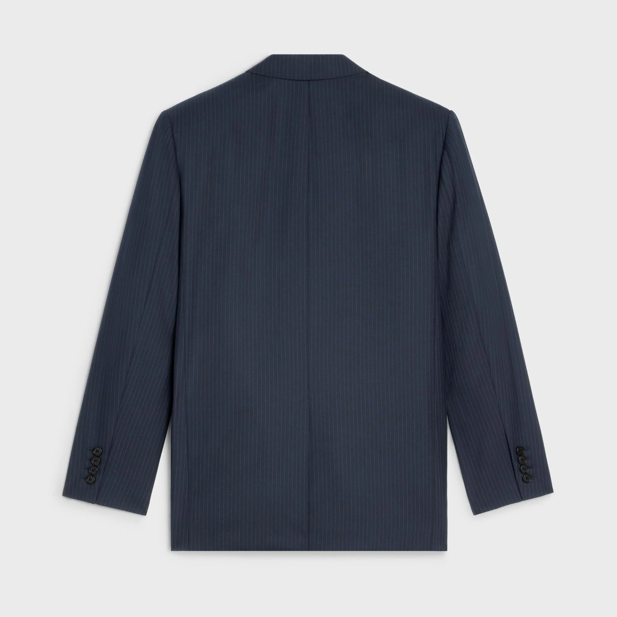 Veste Jude 6B Col Cranté Toile Legere Rayure Cambridge - Navy/Craie - Image 2